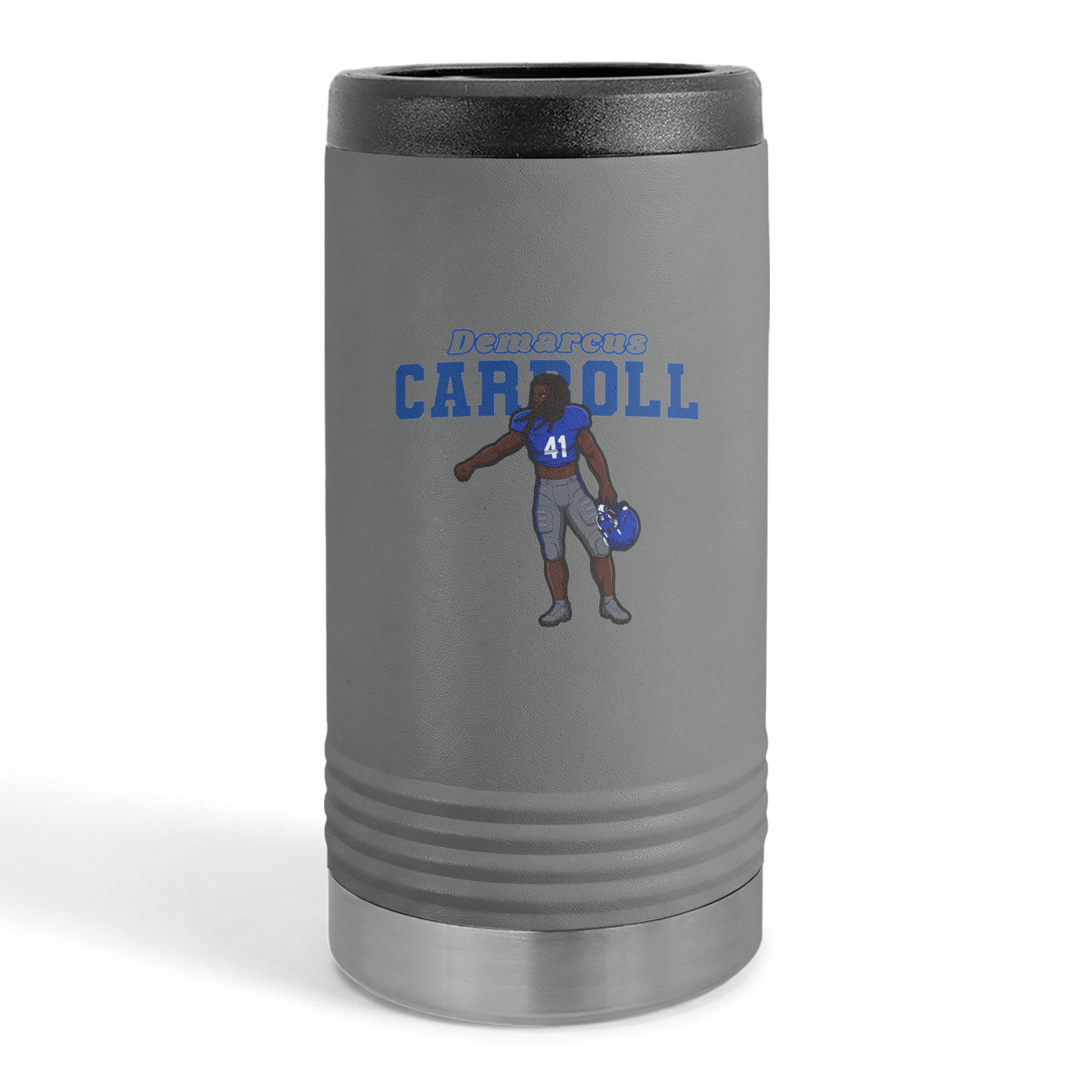 Slim Stainless Can Cooler — character_name_arch in Grey