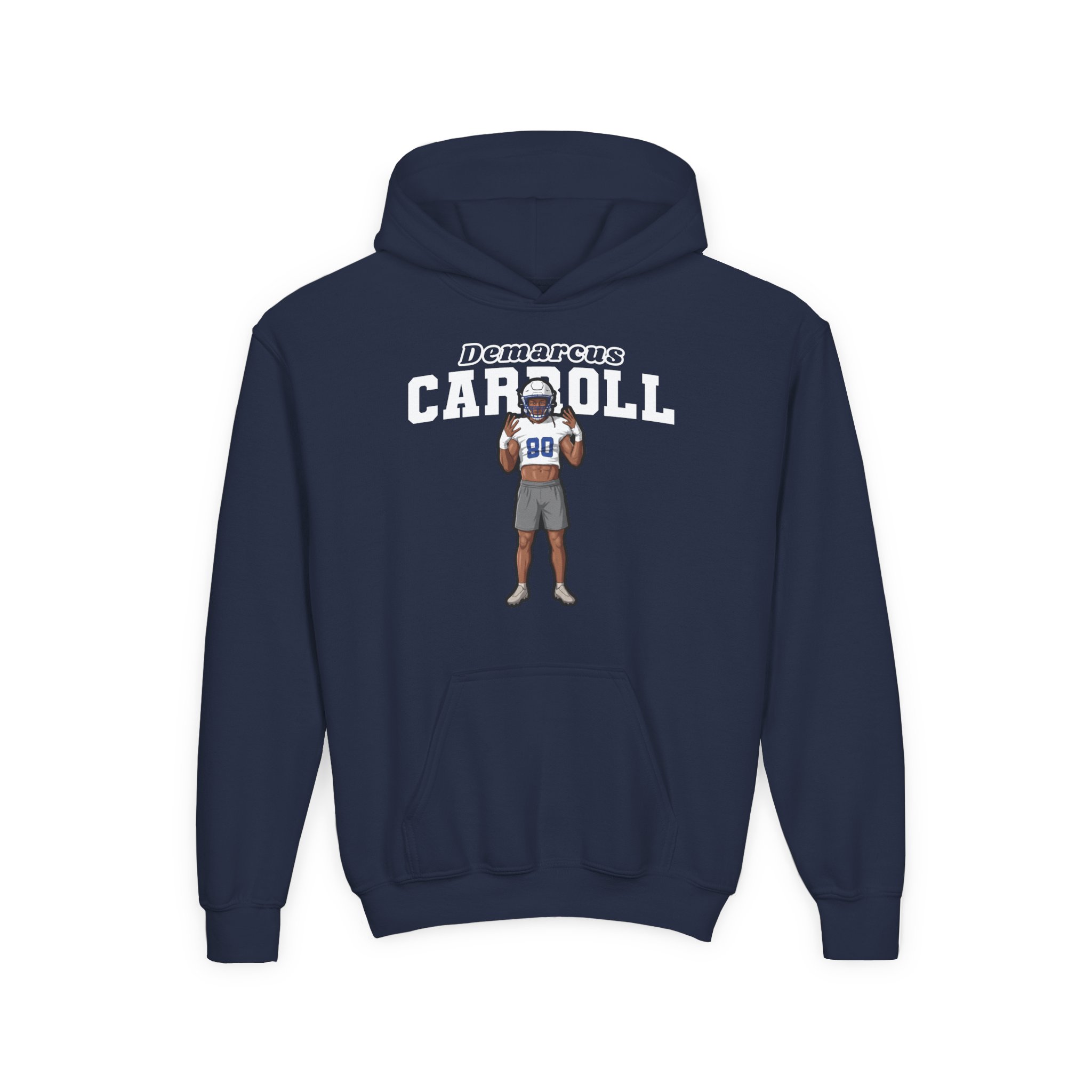 Youth Hoodie — character_name_arch in Navy