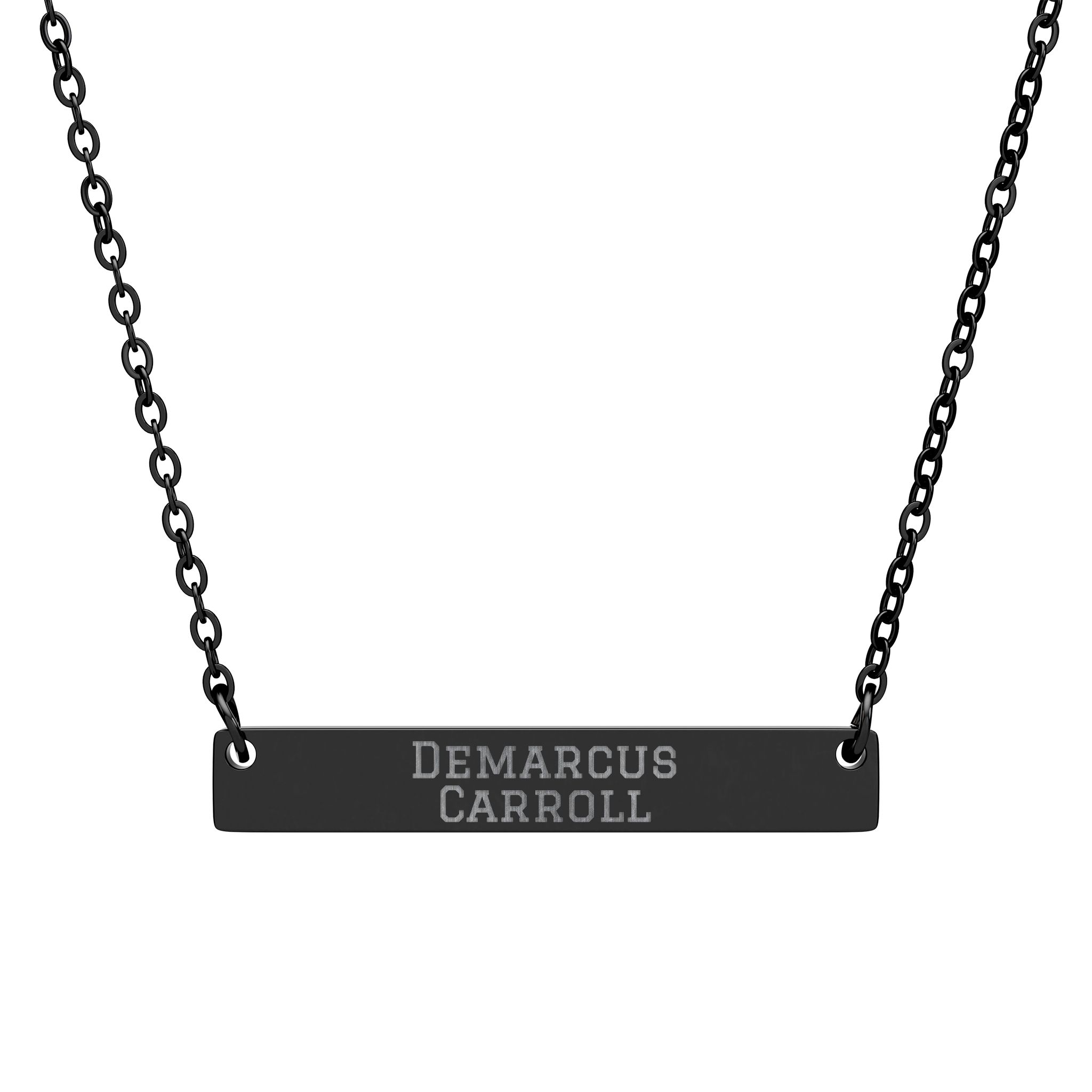 Engraved Bar Necklace — Classic in Black
