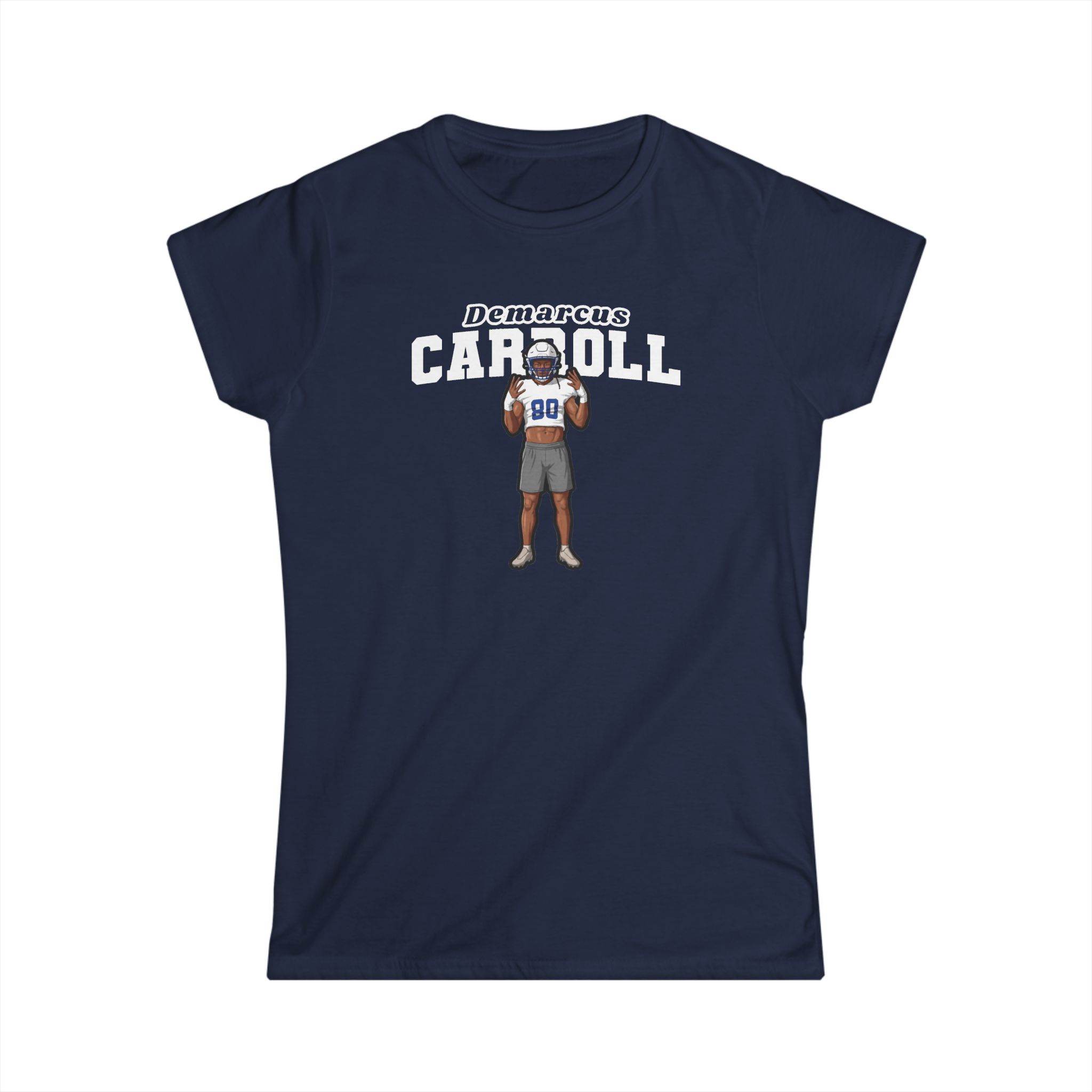 Women's Softstyle Tee — character_name_arch in Navy