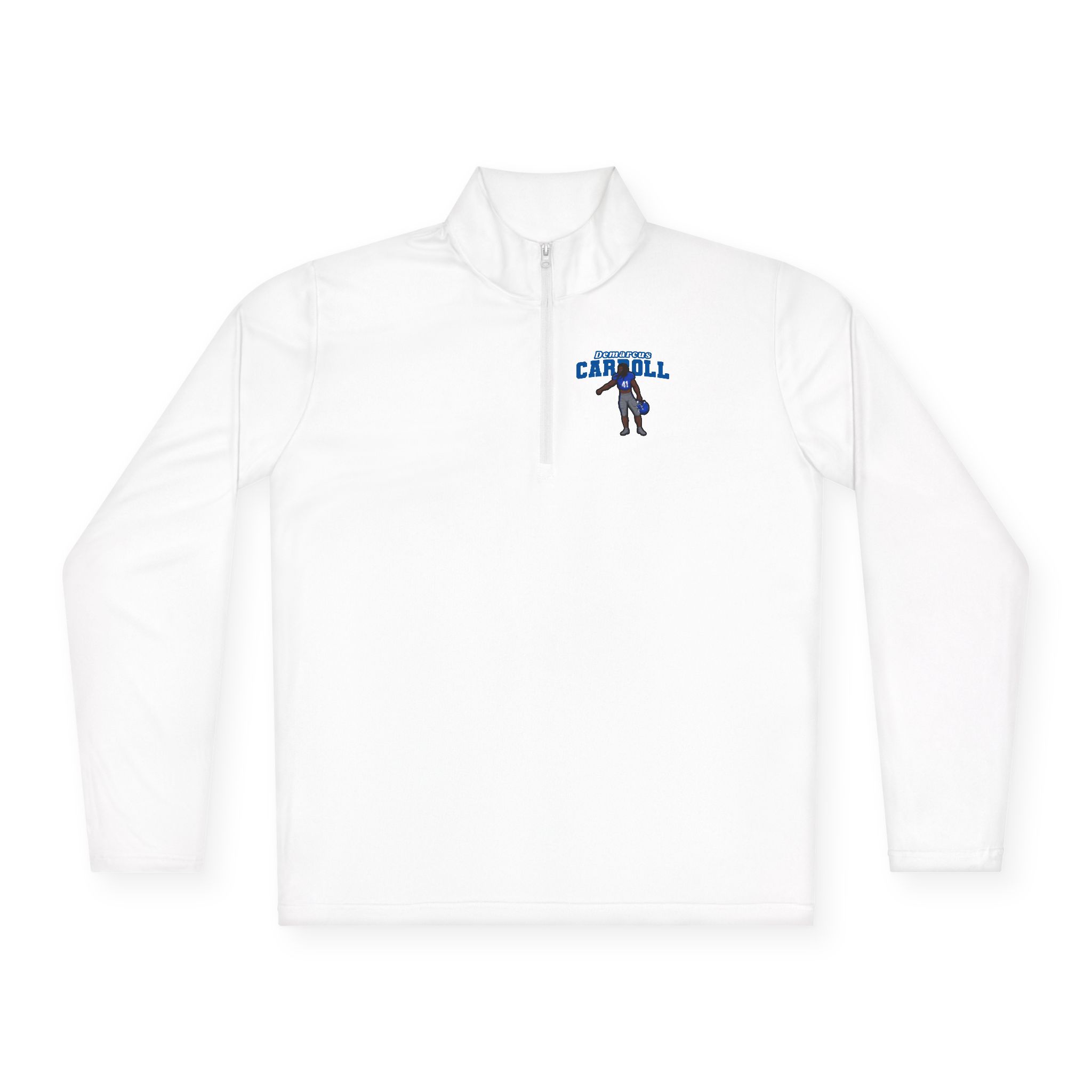 Q-Zip Pullover — character_name_arch in White