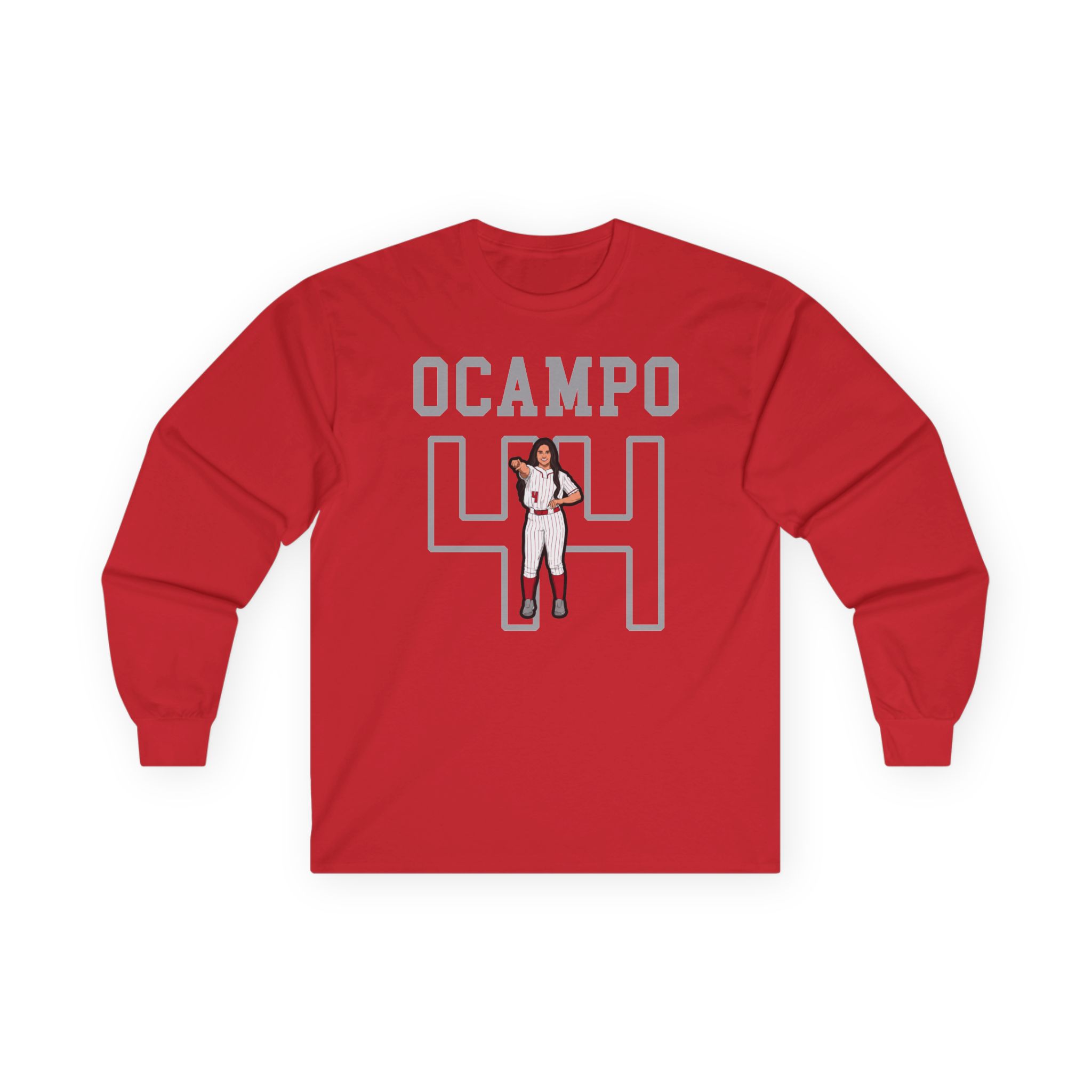 Long Sleeve Tee — character_shirsey in Red