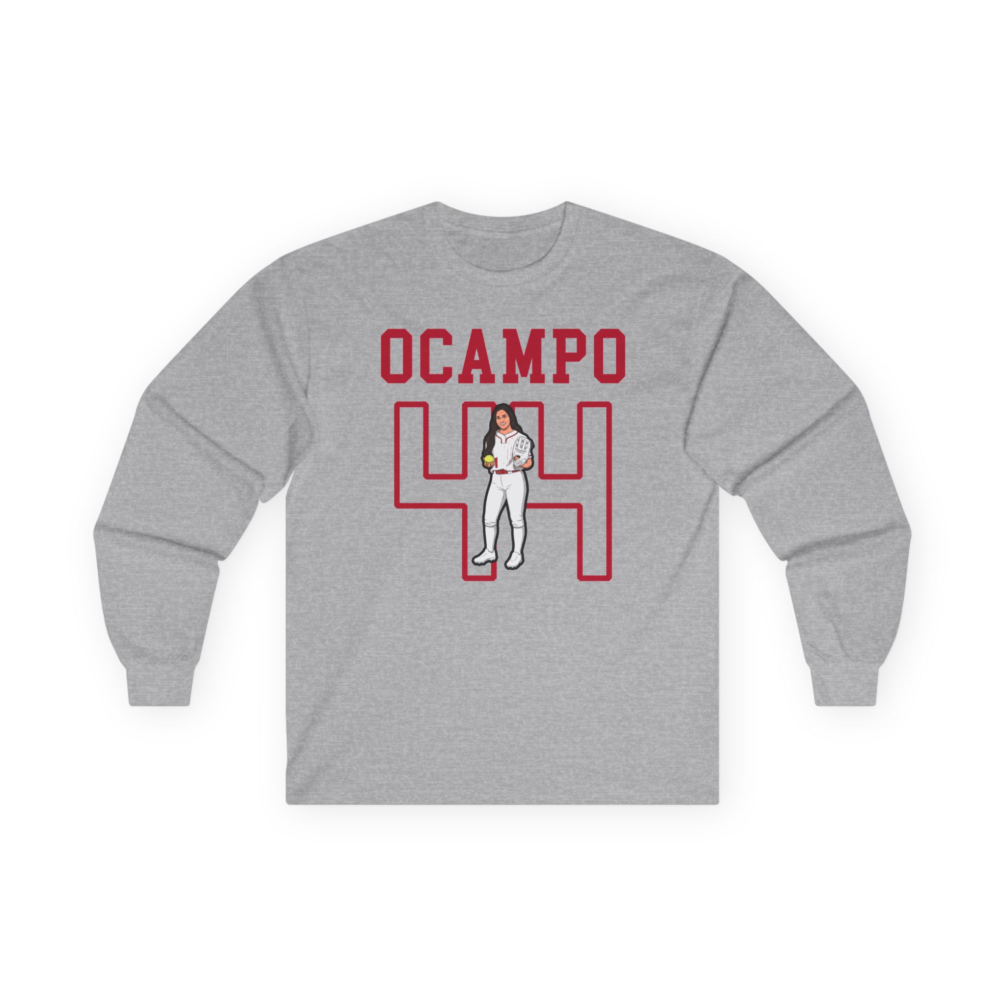 Long Sleeve Tee — character_shirsey in Grey