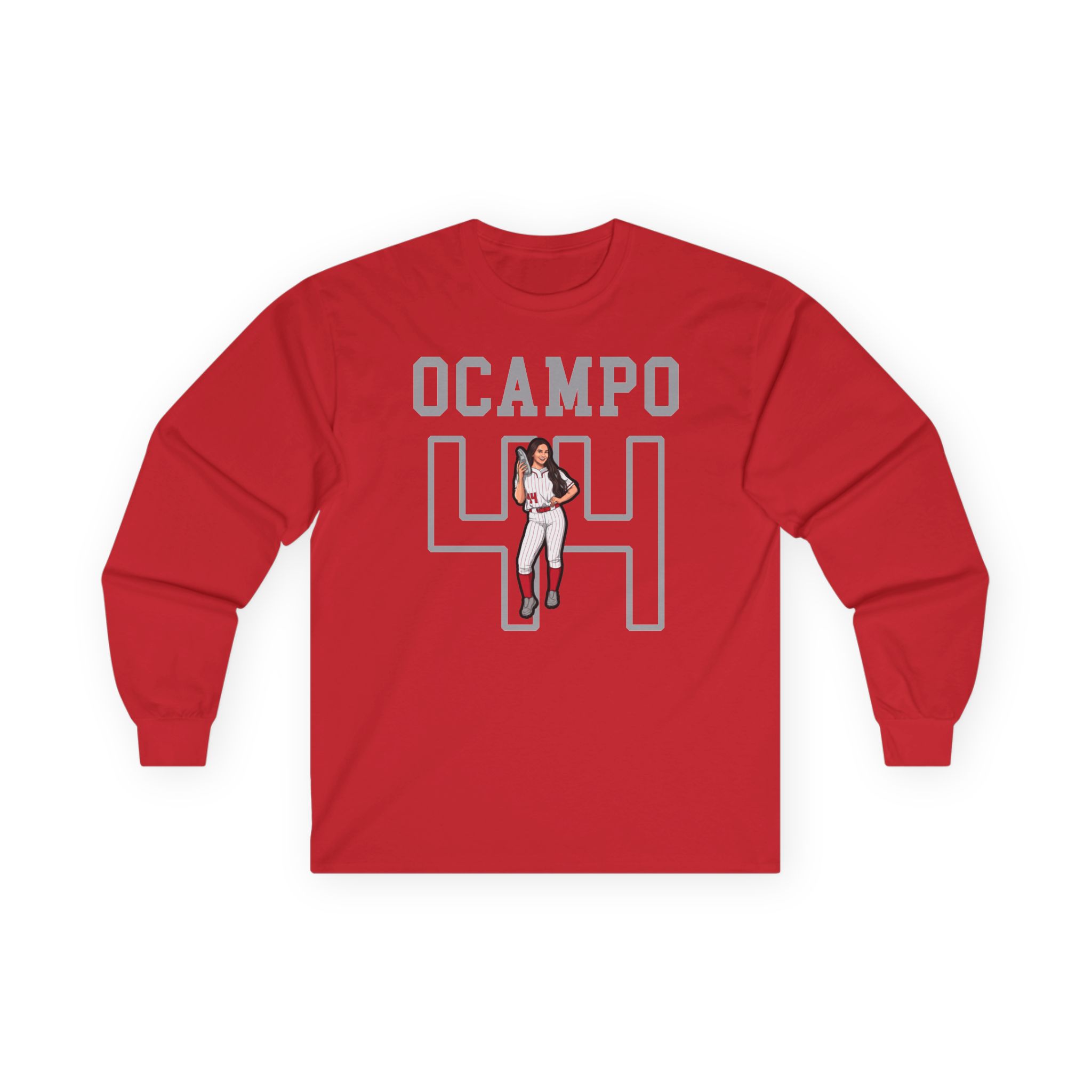 Long Sleeve Tee — character_shirsey in Red
