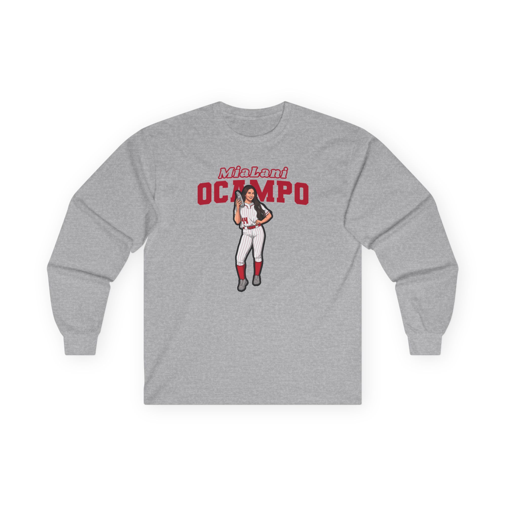 Long Sleeve Tee — character_name_arch in Grey