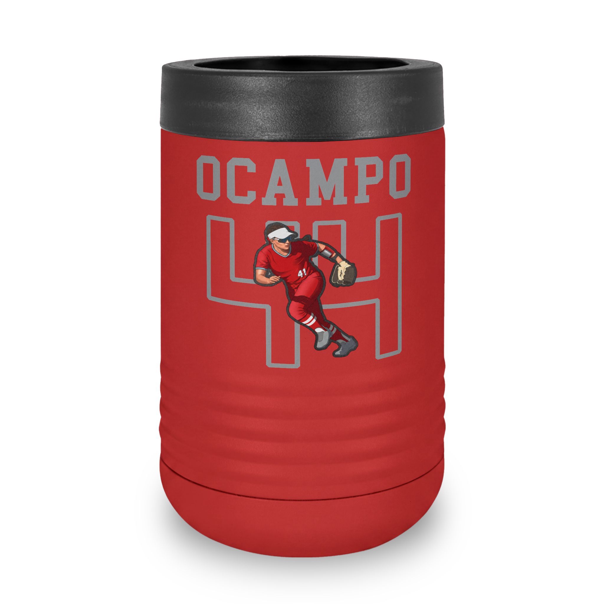 Stainless Can Cooler — character_shirsey in Red