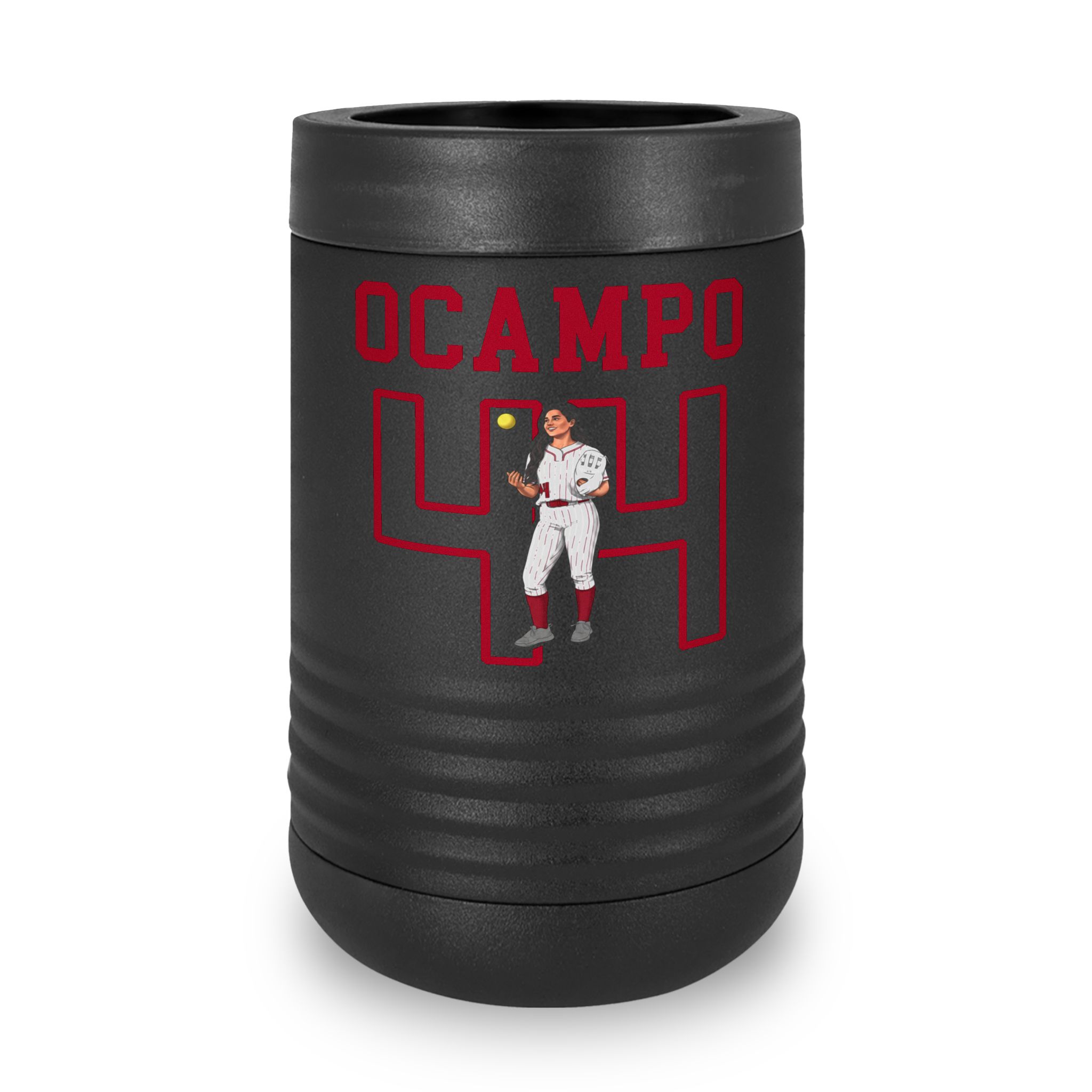 Stainless Can Cooler — character_shirsey in Black