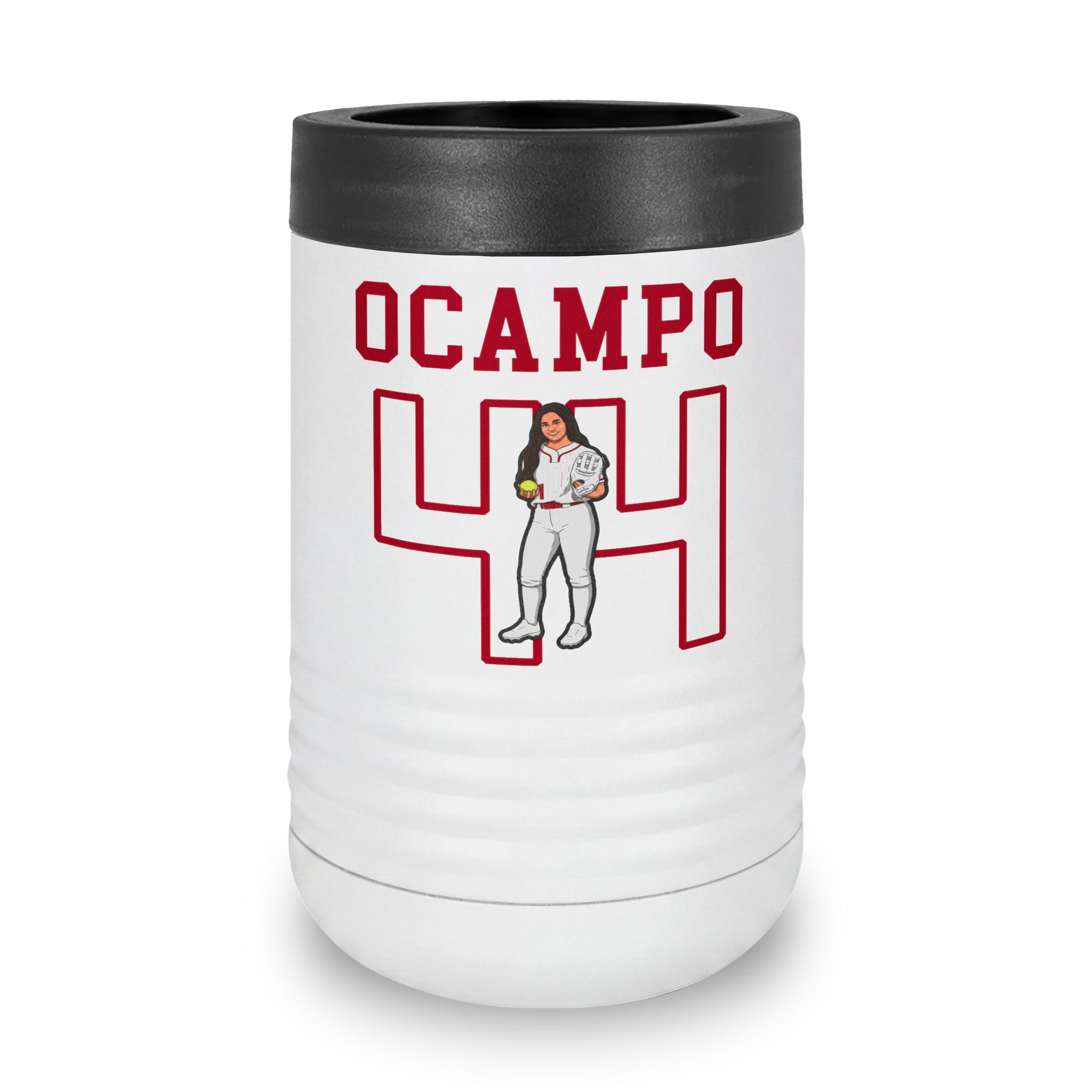 Stainless Can Cooler — character_shirsey in White