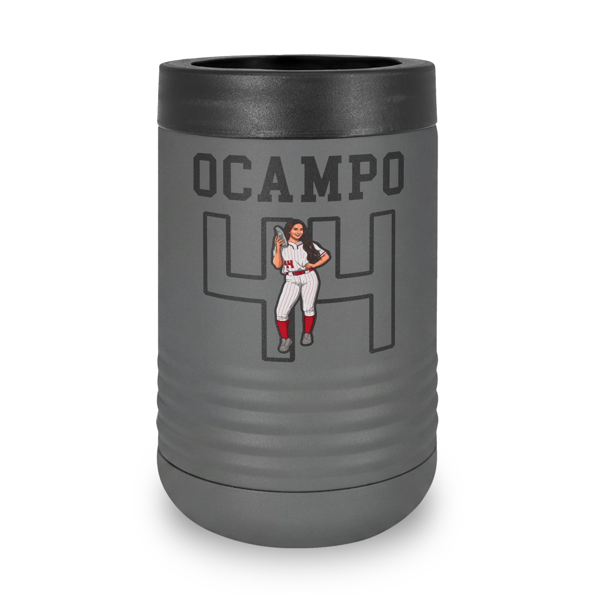 Stainless Can Cooler — character_shirsey in Grey