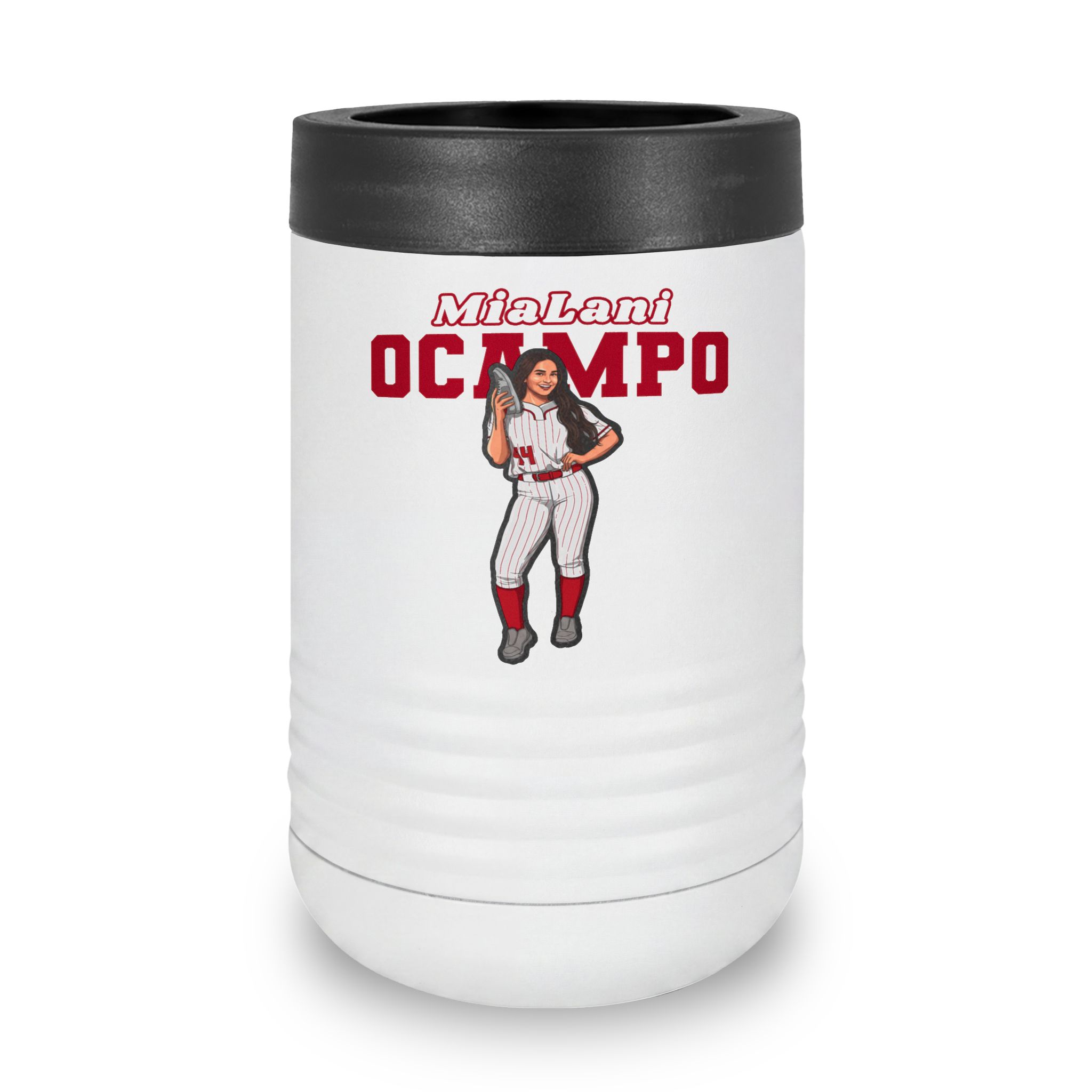 Stainless Can Cooler — character_name_arch in White