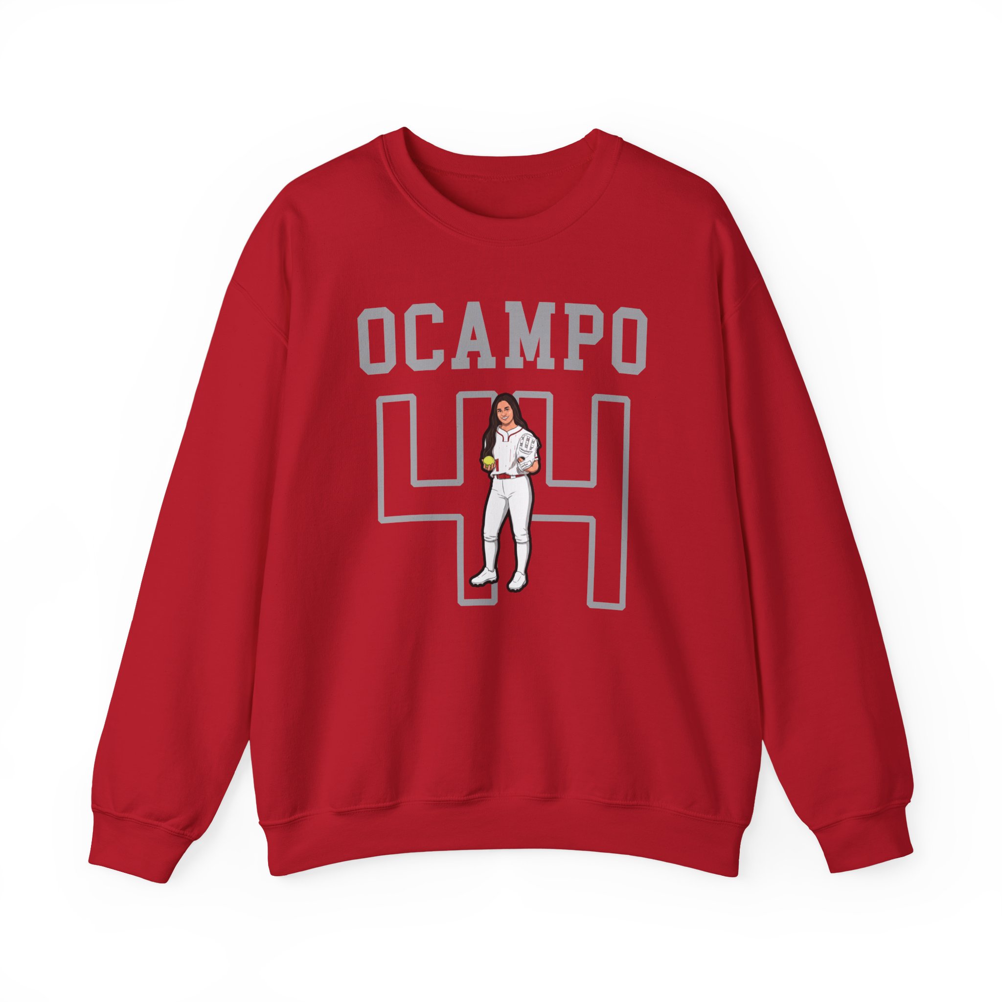 Crewneck Sweatshirt — character_shirsey in Red