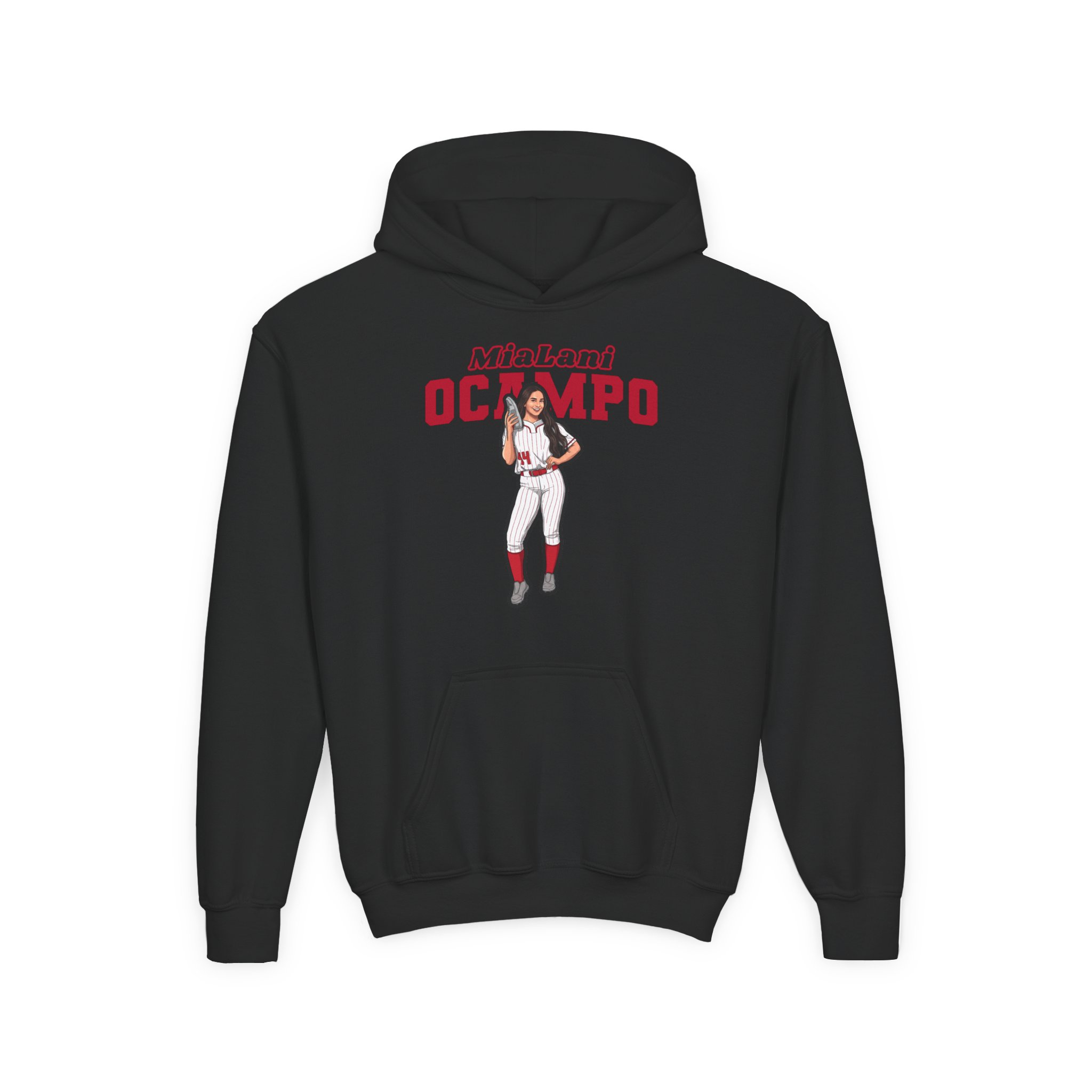 Youth Hoodie — character_name_arch in Black