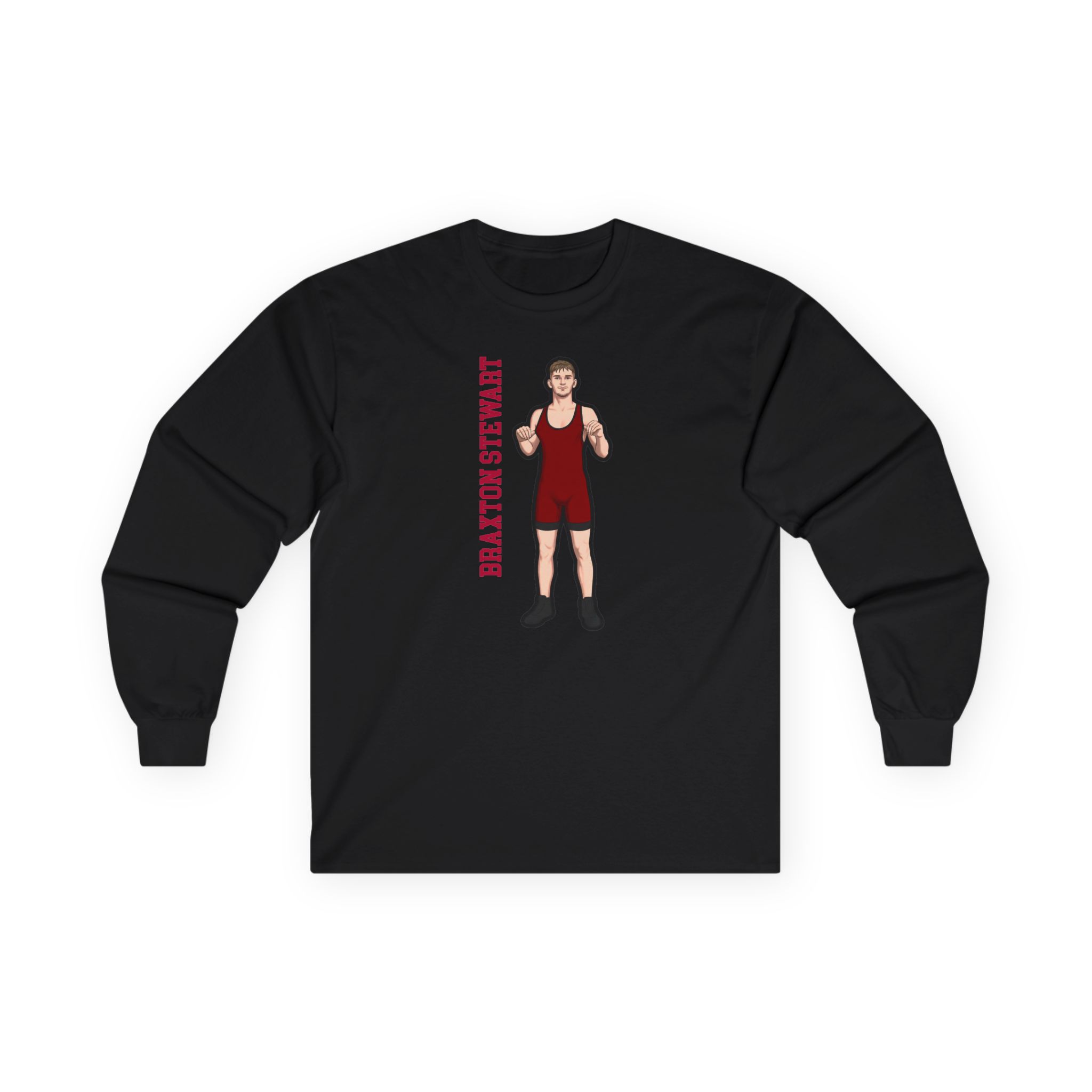 Long Sleeve Tee — character_name_vertical in Black