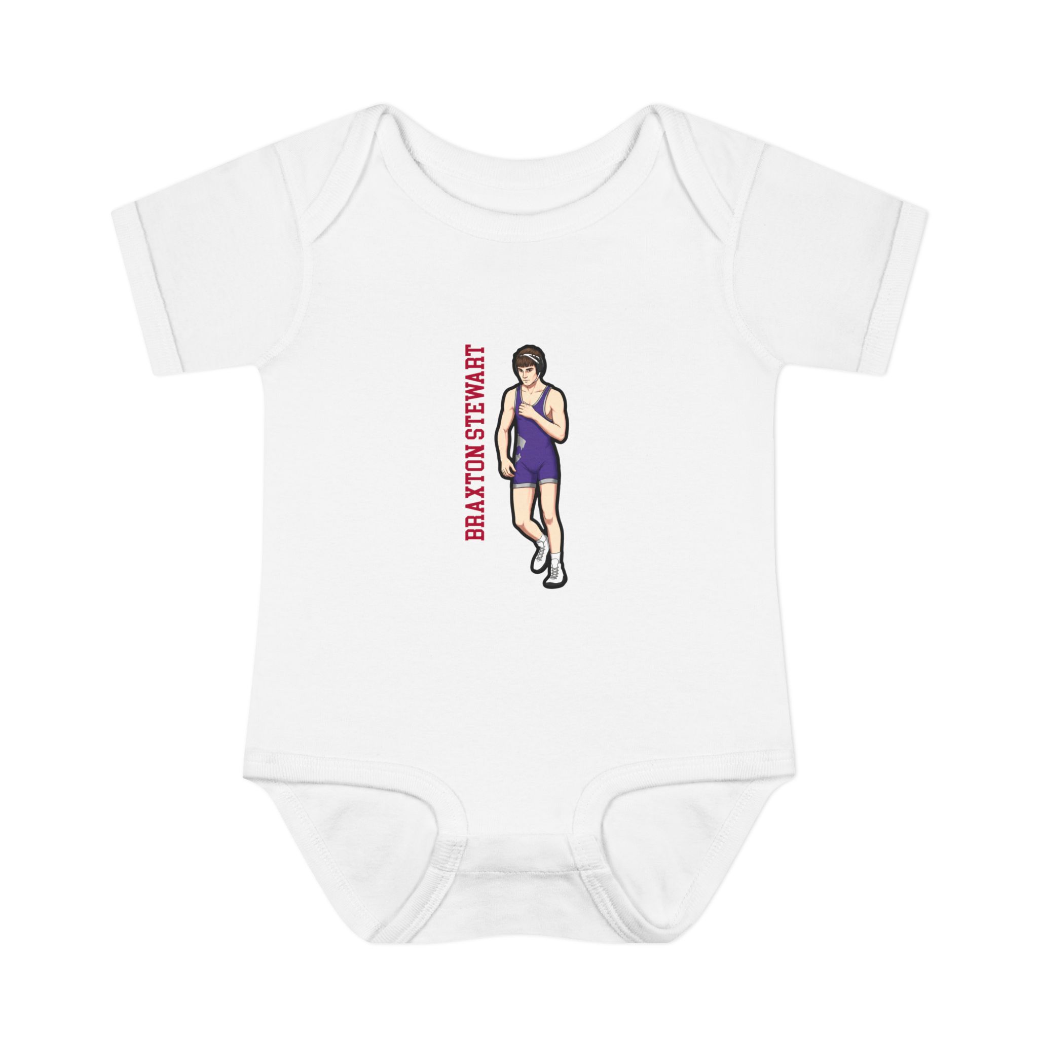 Baby Onesie — character_name_vertical in White