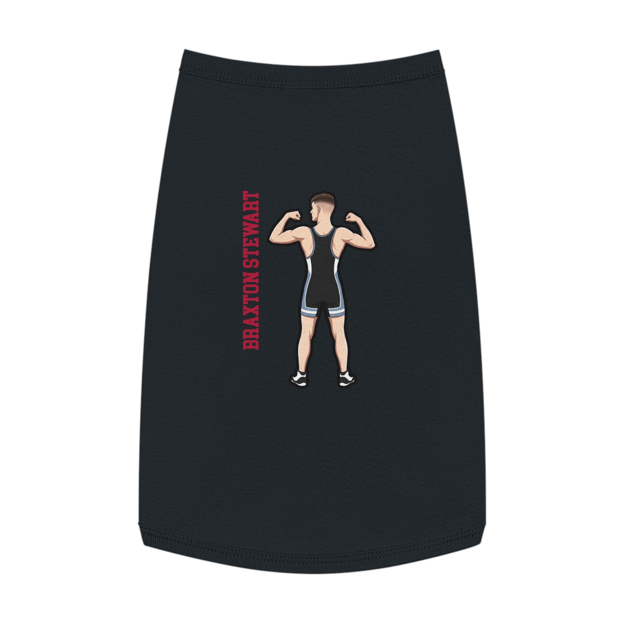 Pet Tank Top — character_name_vertical in Black