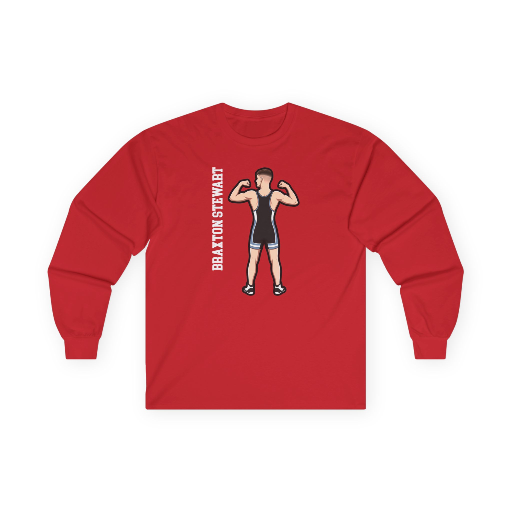 Long Sleeve Tee — character_name_vertical in Red