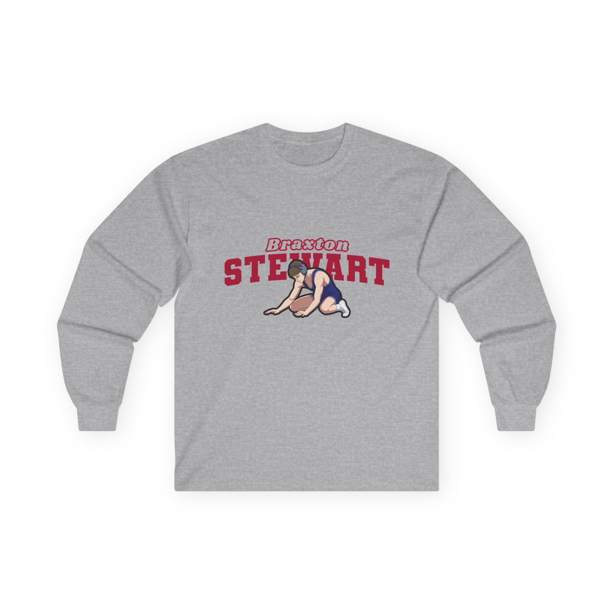 Long Sleeve Tee — character_name_arch in Grey