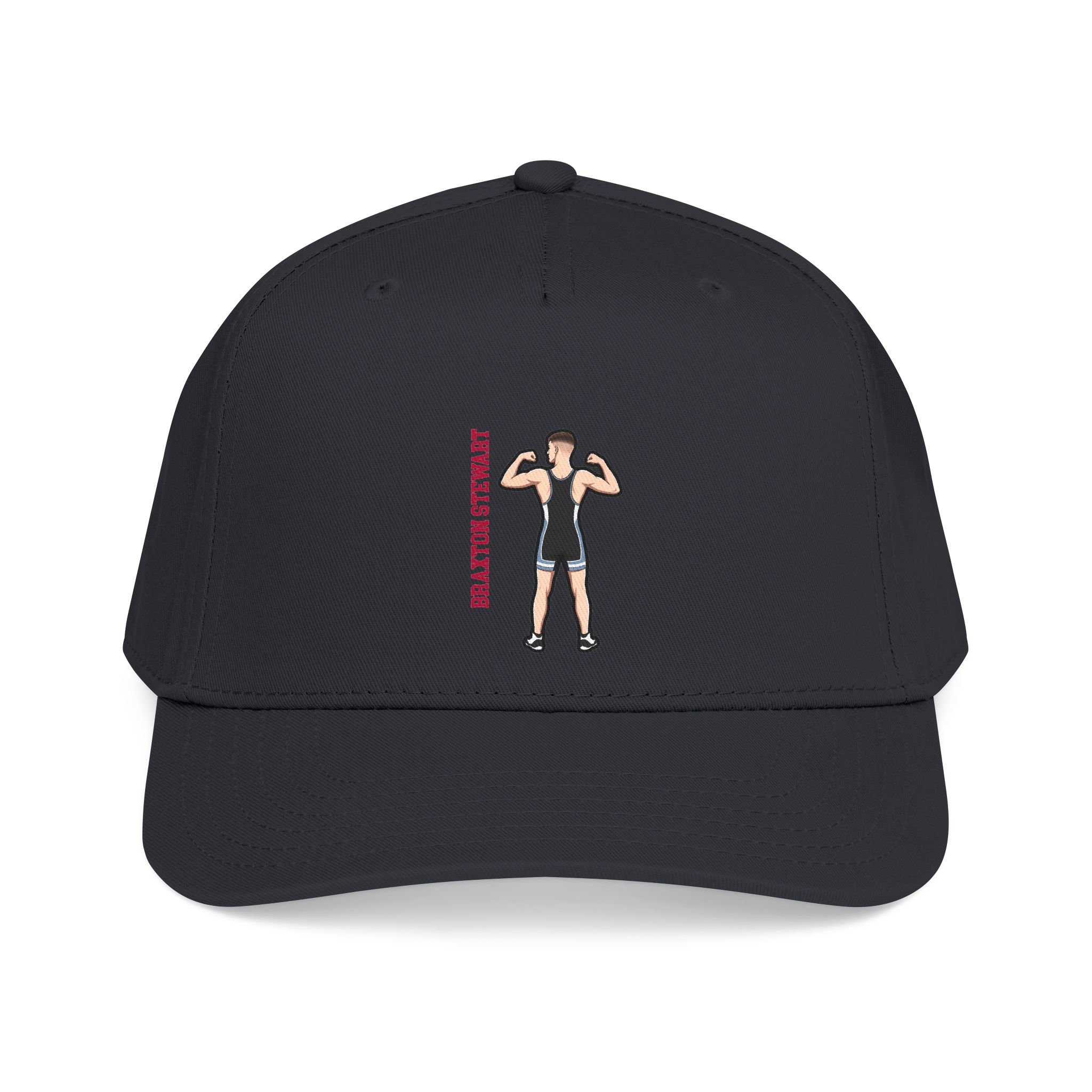 Baseball Cap — character_name_vertical in Black