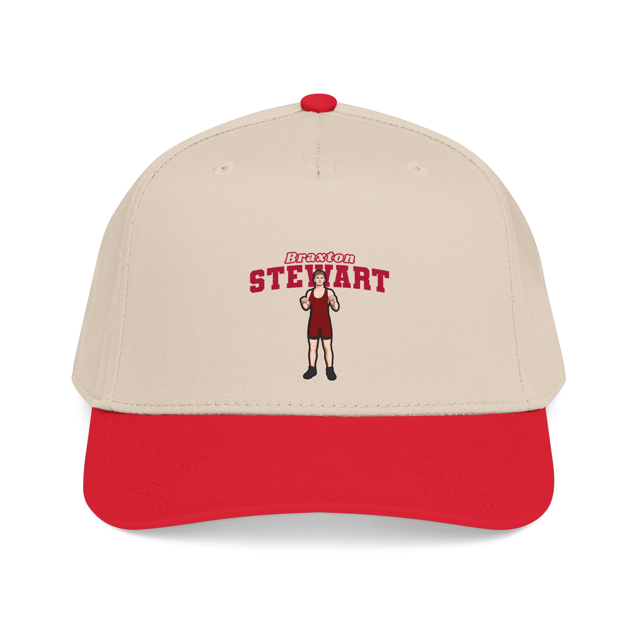 Baseball Cap — character_name_arch in Red / Natural