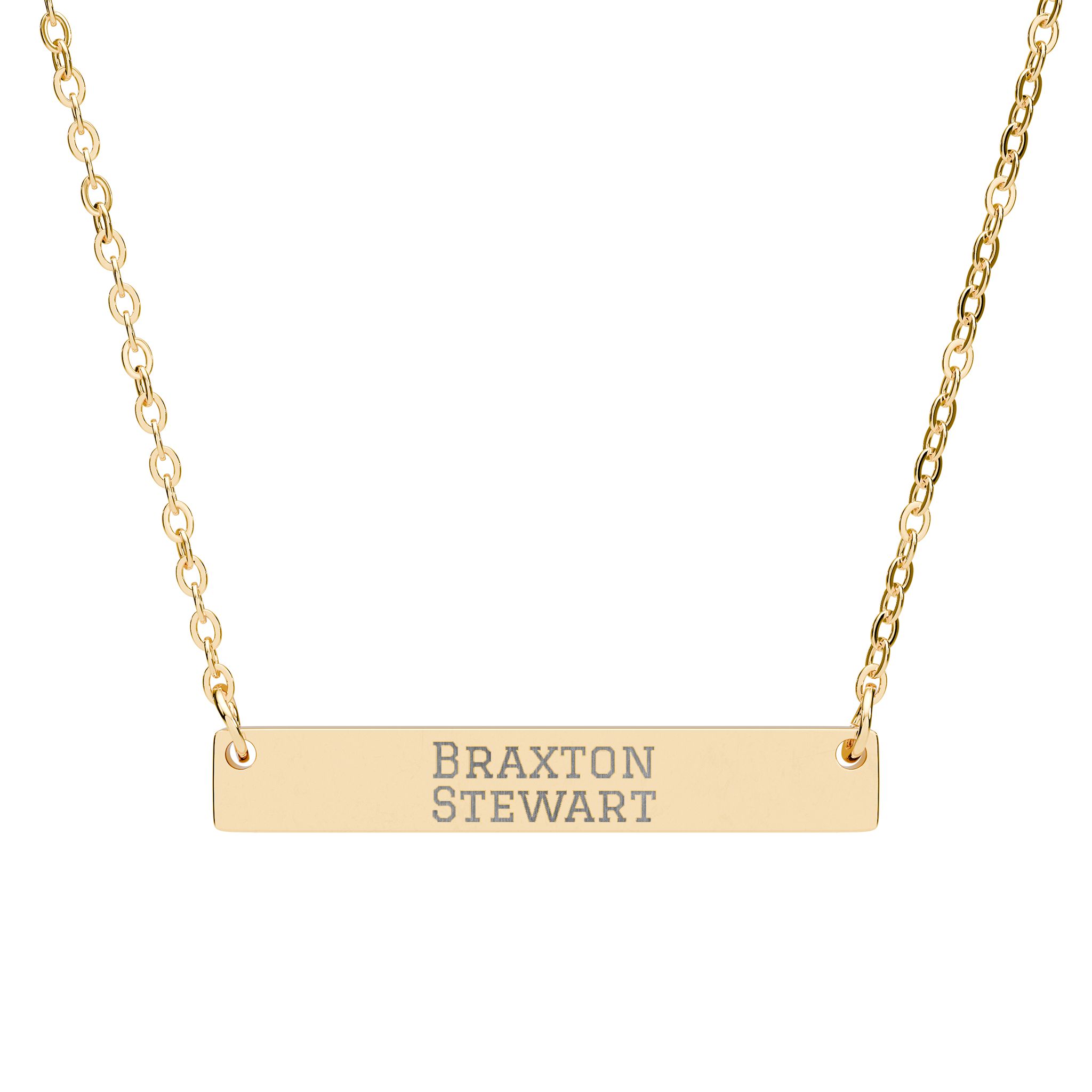Engraved Bar Necklace — Classic in Gold