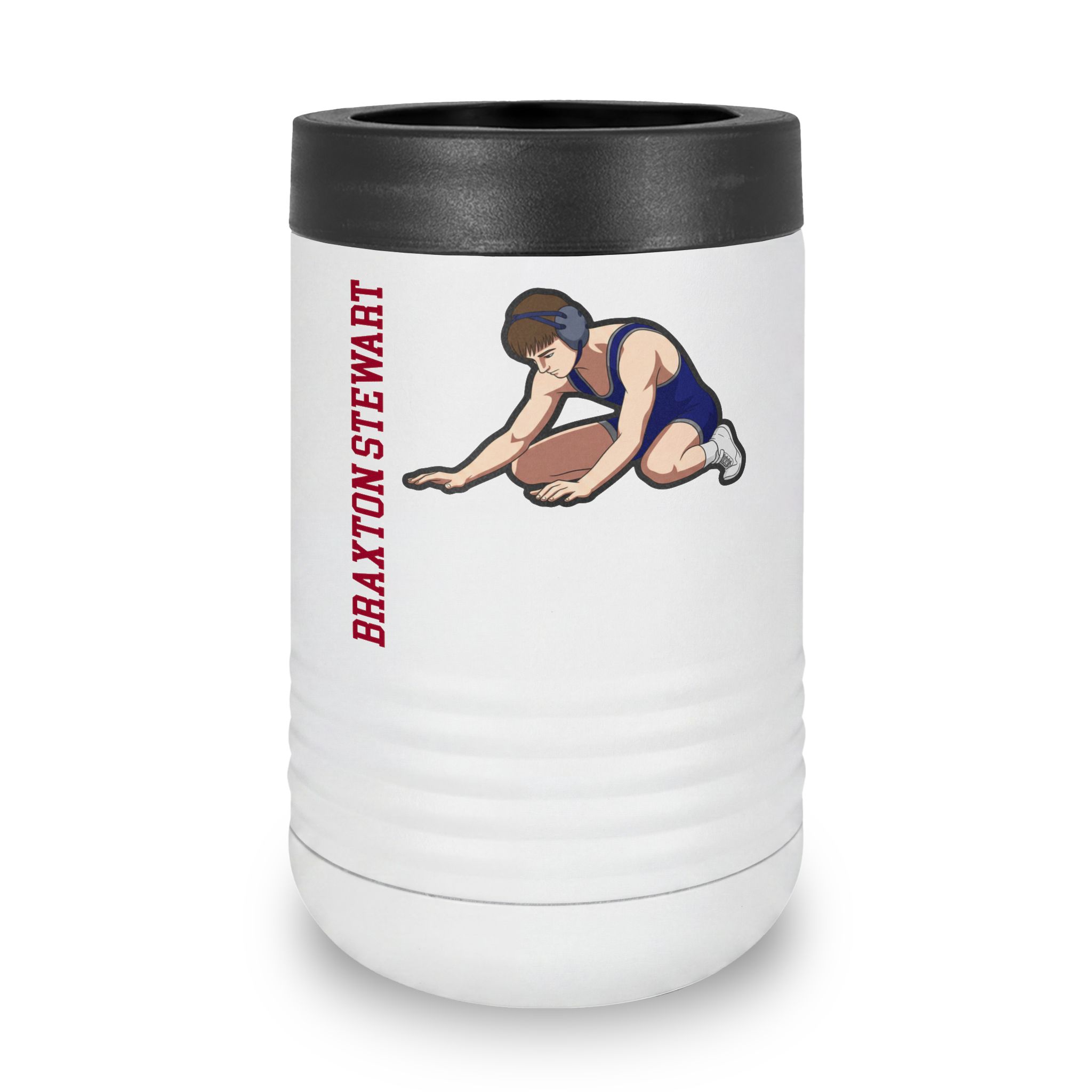 Stainless Can Cooler — character_name_vertical in White