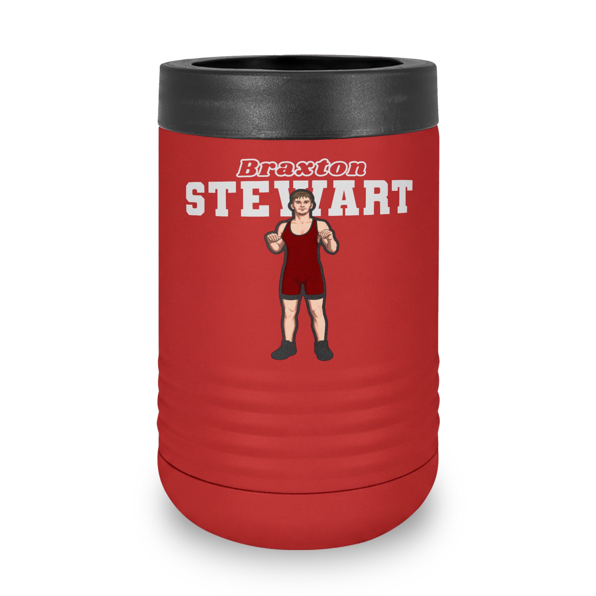 Stainless Can Cooler — character_name_arch in Red