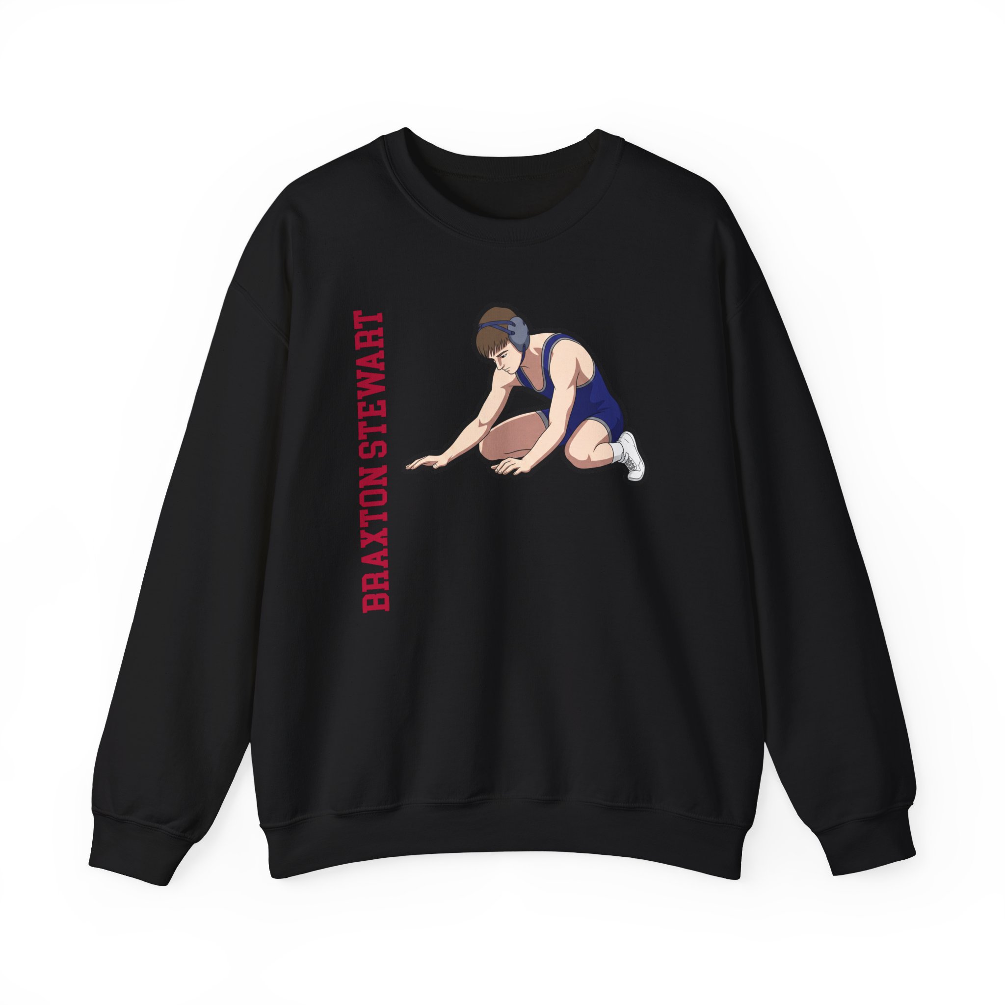 Crewneck Sweatshirt — character_name_vertical in Black
