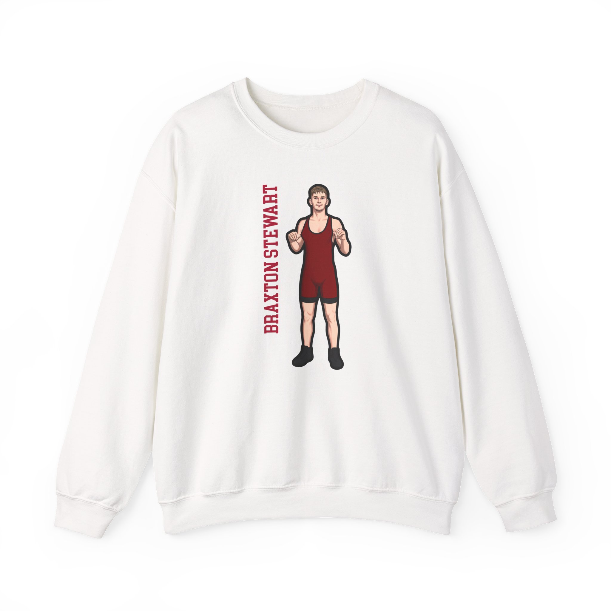 Crewneck Sweatshirt — character_name_vertical in White