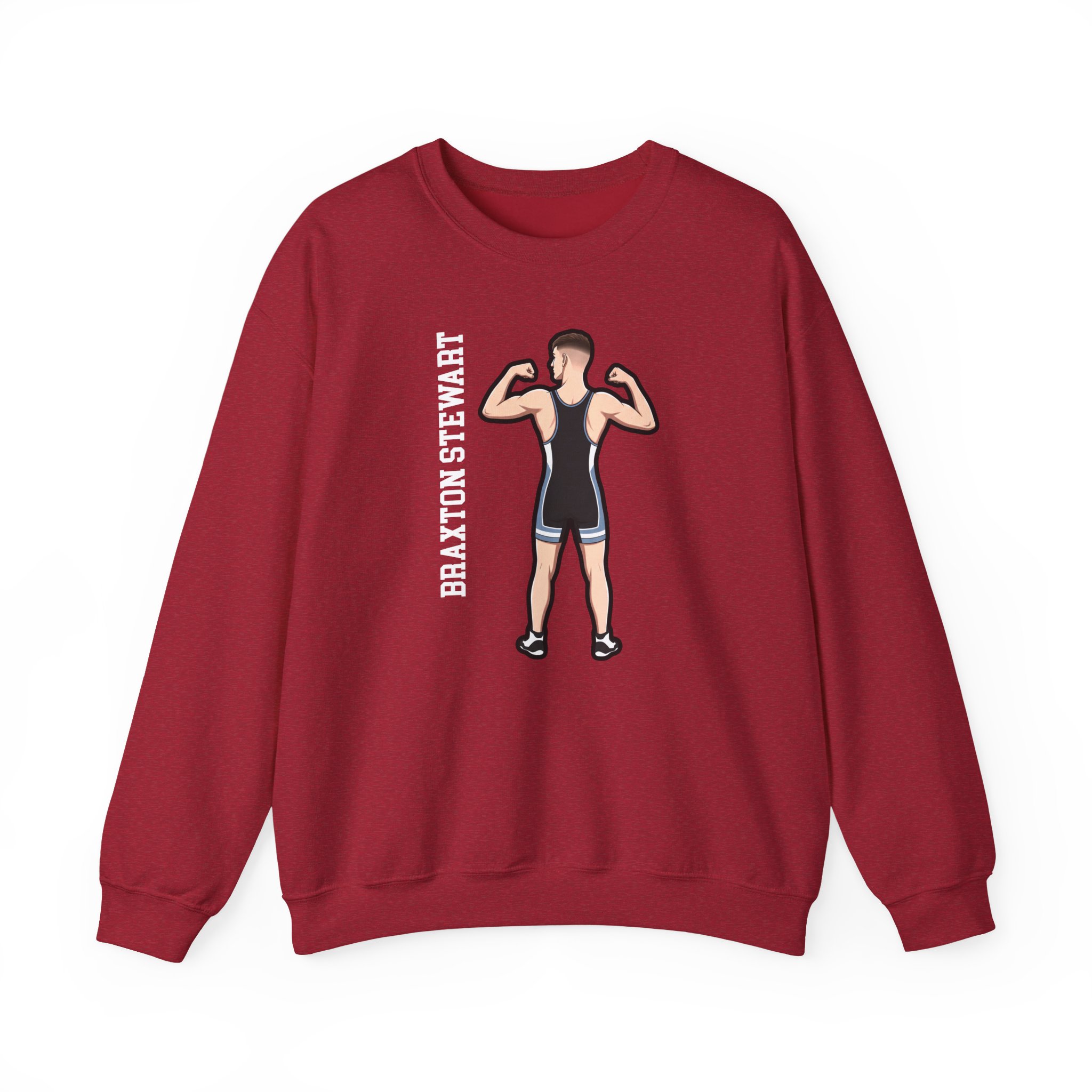 Crewneck Sweatshirt — character_name_vertical in Red