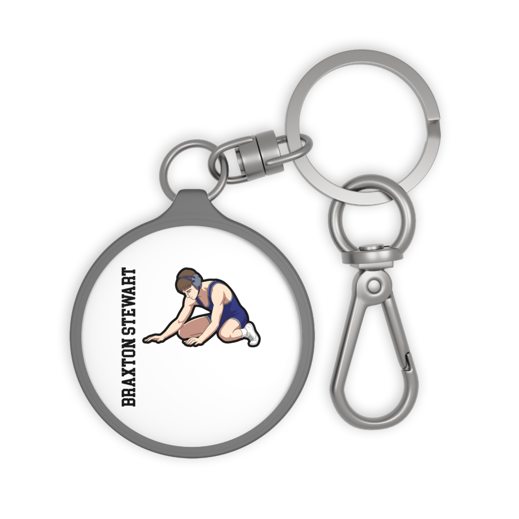 Keychain — character_name_vertical in Grey