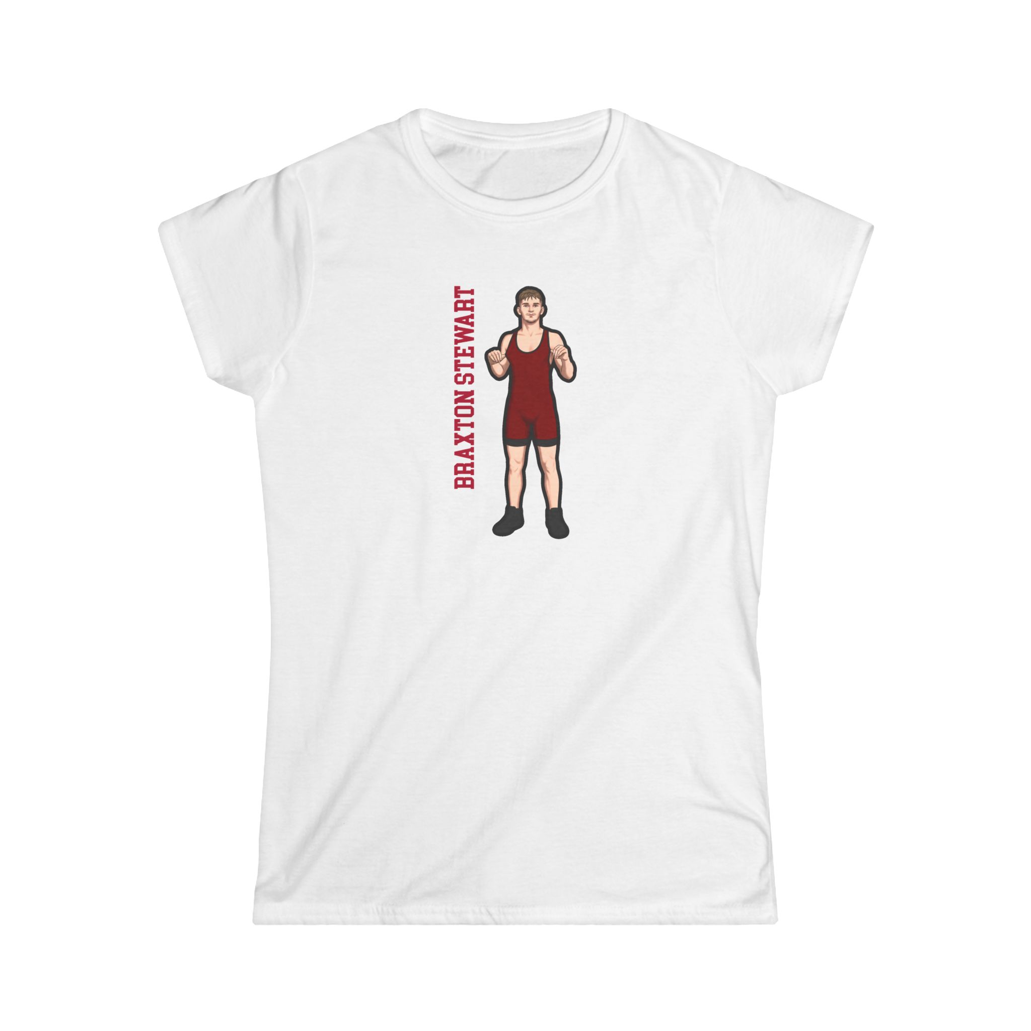 Women's Softstyle Tee — character_name_vertical in White