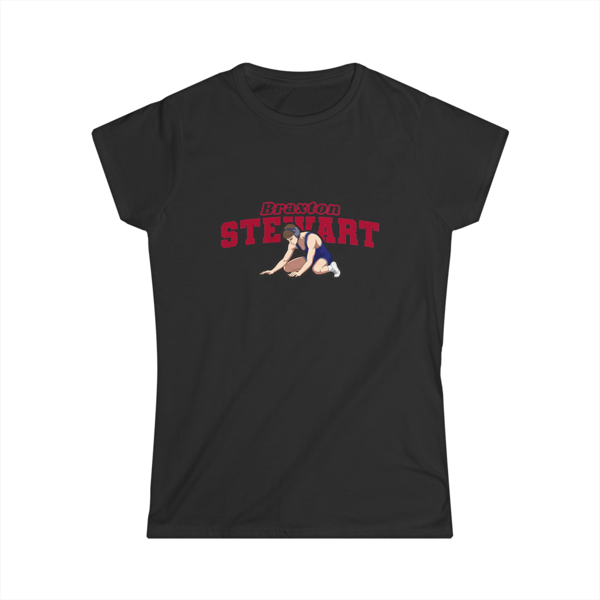 Women's Softstyle Tee — character_name_arch in Black