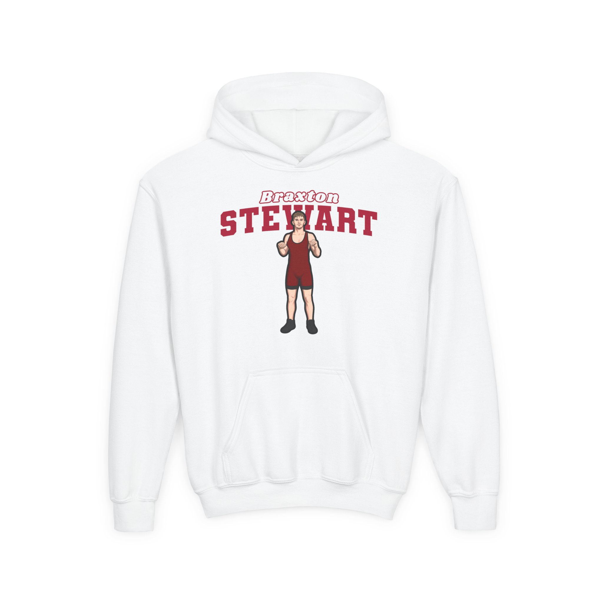 Youth Hoodie — character_name_arch in White
