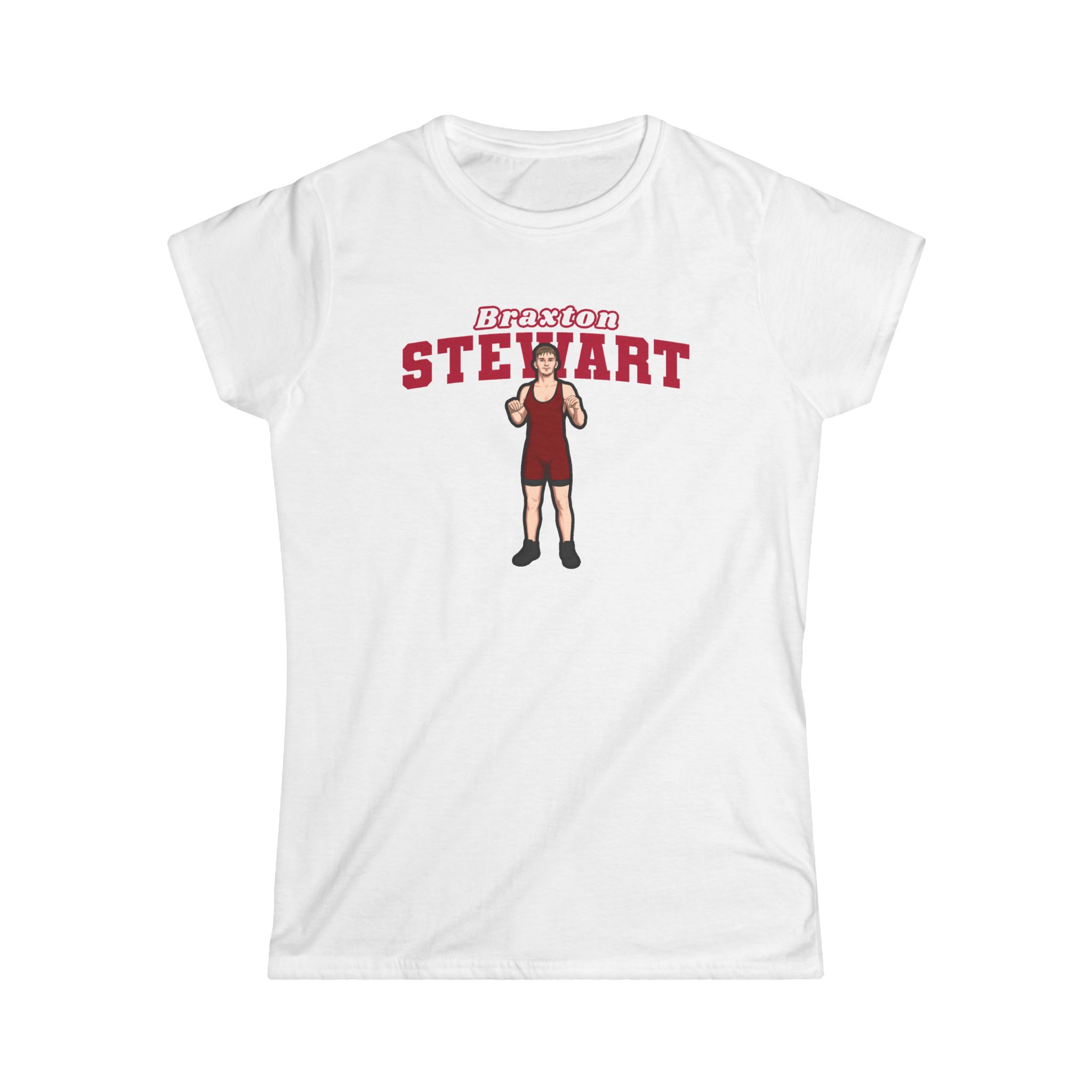 Women's Softstyle Tee — character_name_arch in White