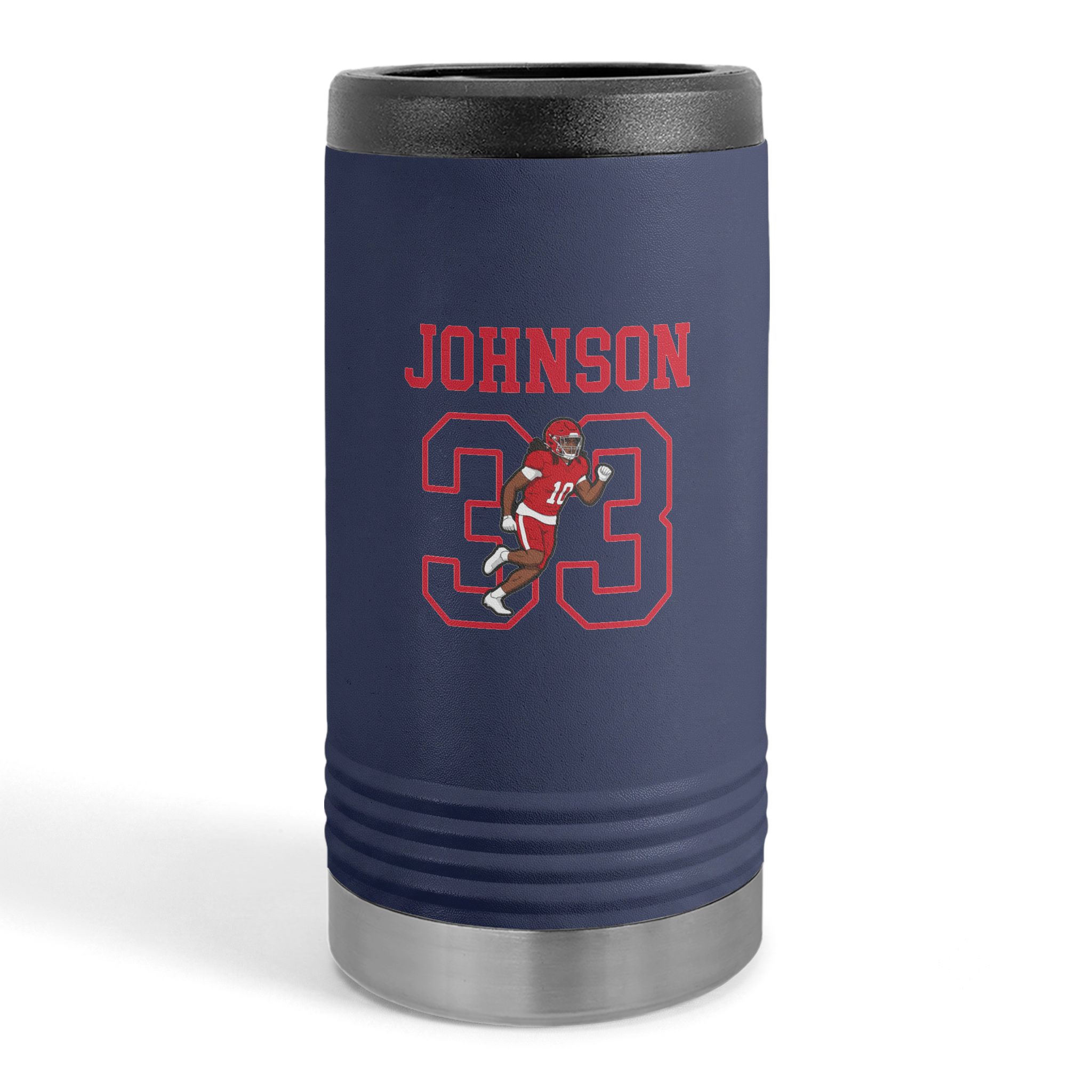 Slim Stainless Can Cooler — character_shirsey in Navy