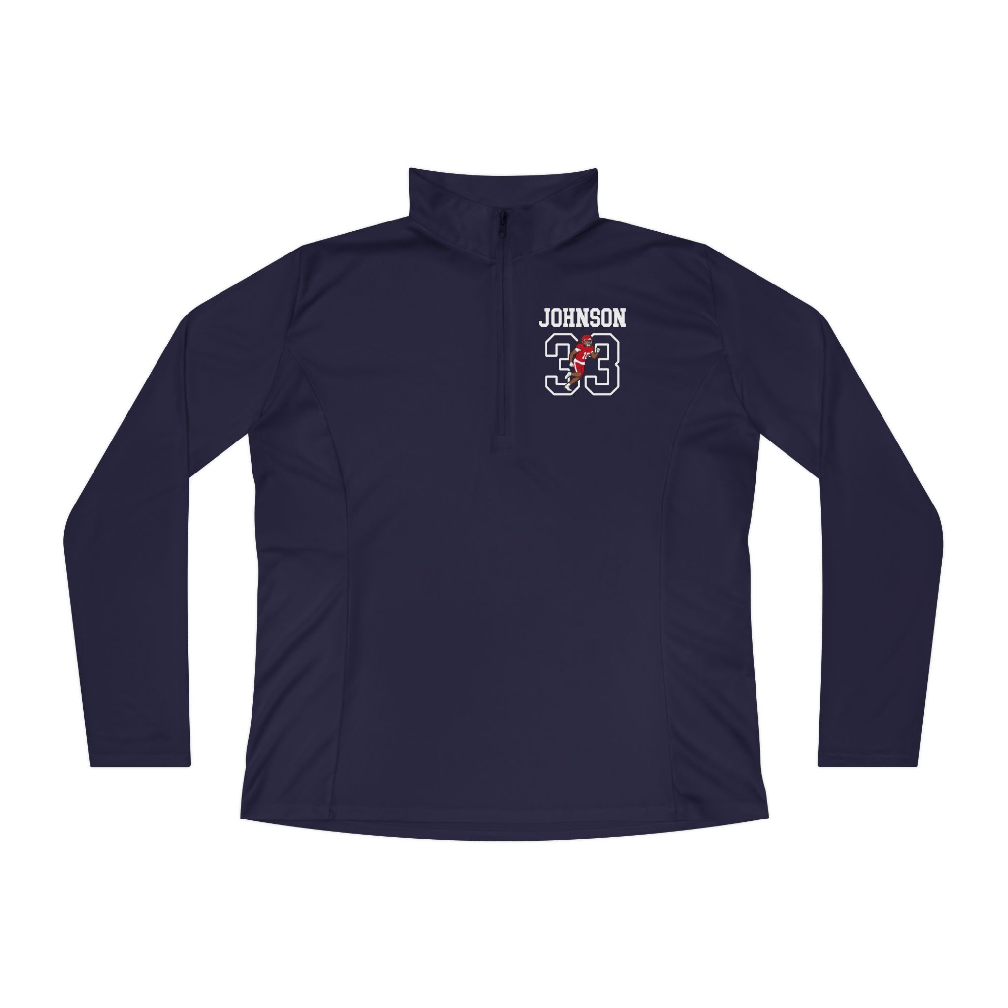 Women's Q-Zip Pullover — character_shirsey in Navy