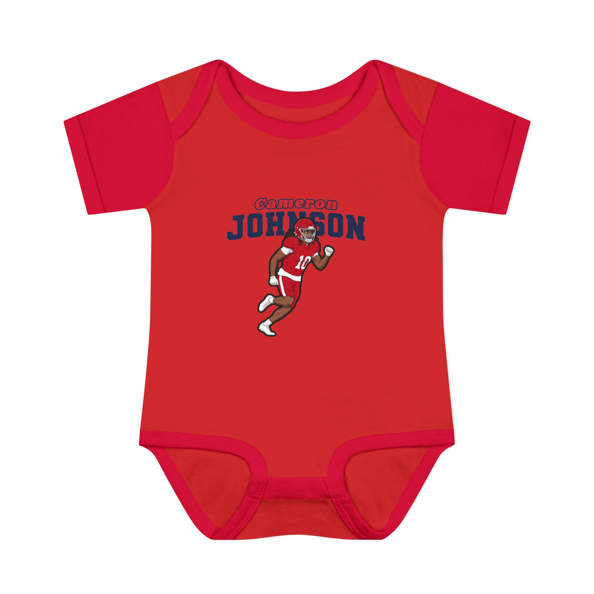 Baby Onesie — character_name_arch in Red