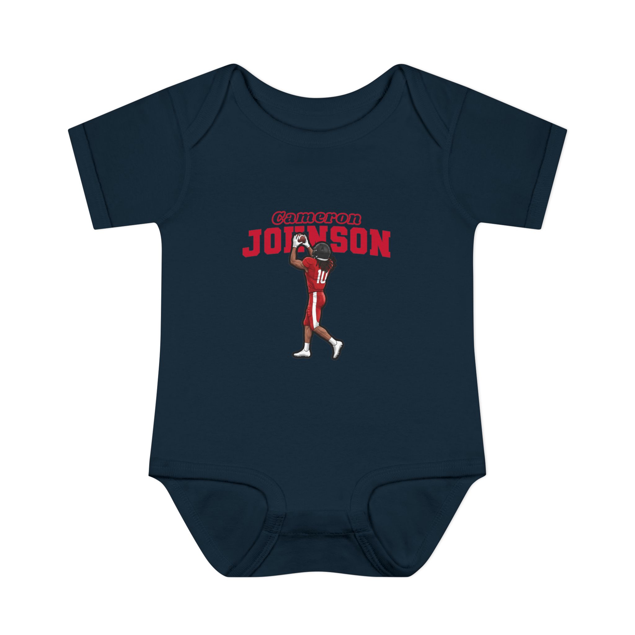 Baby Onesie — character_name_arch in Navy