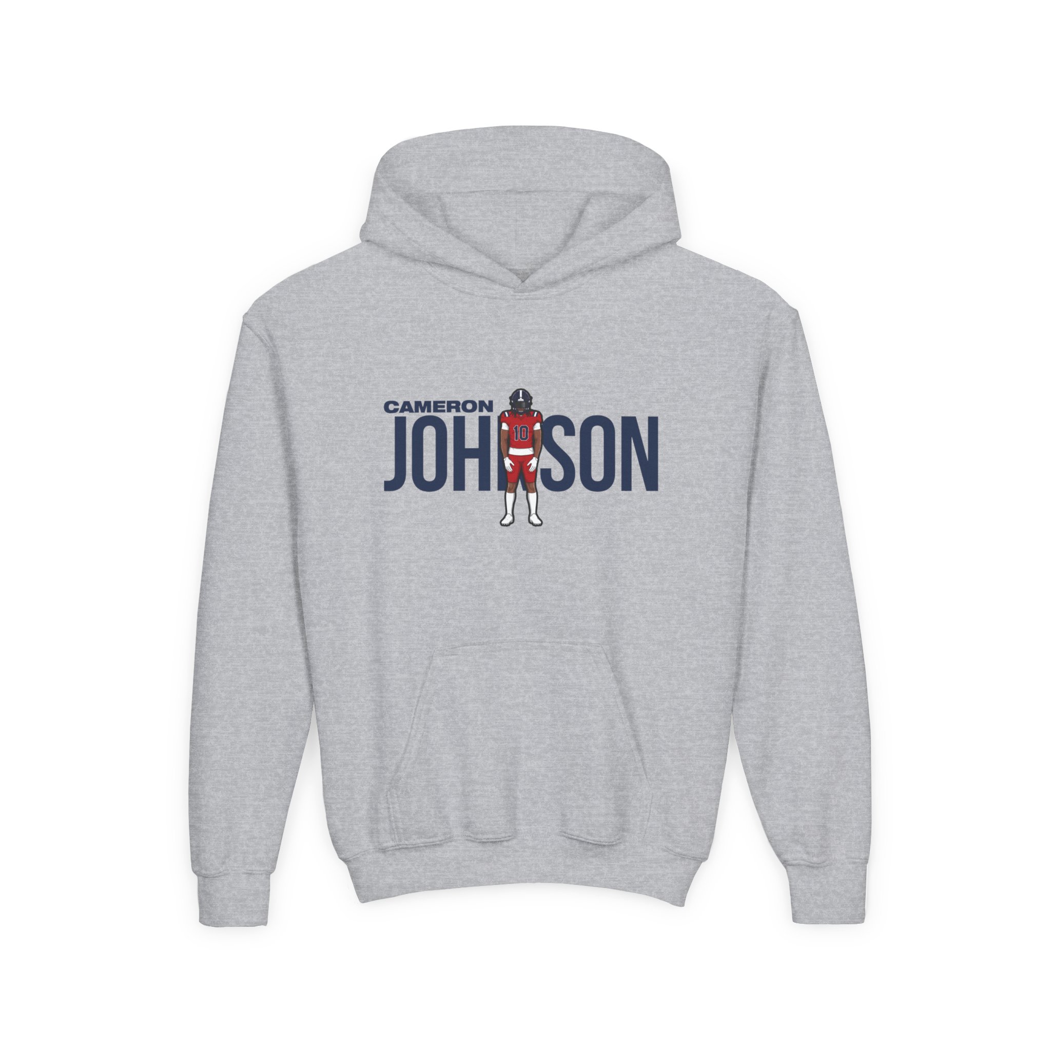Youth Hoodie — character_player_name in Grey