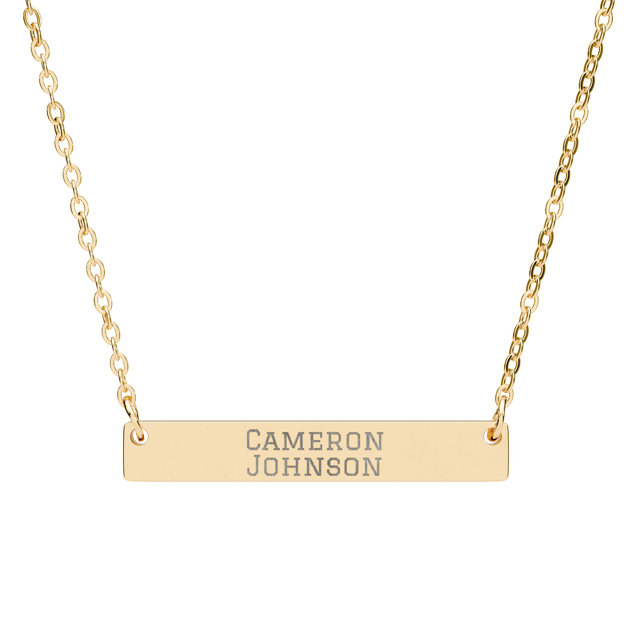Engraved Bar Necklace — Classic in Gold