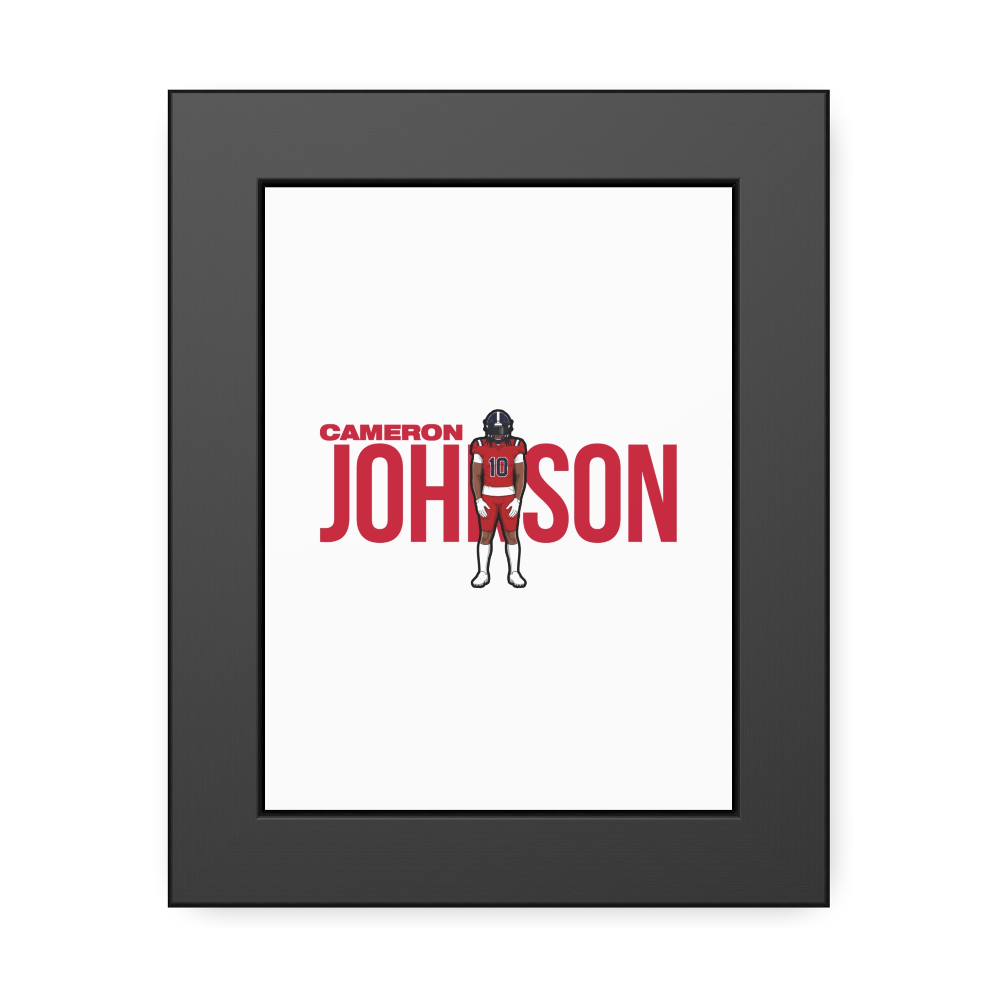 Framed Poster — character_player_name in Black