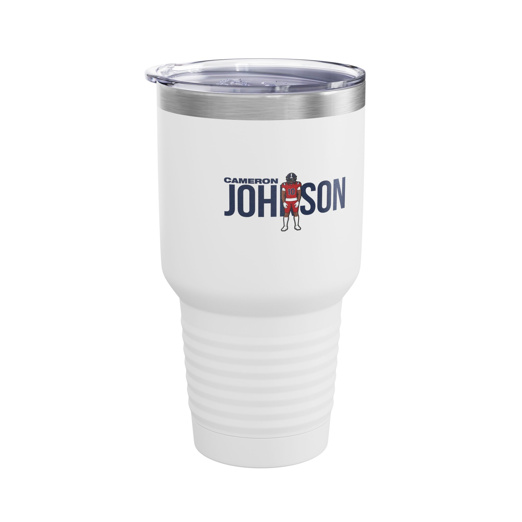 30oz Tumbler — character_player_name in White