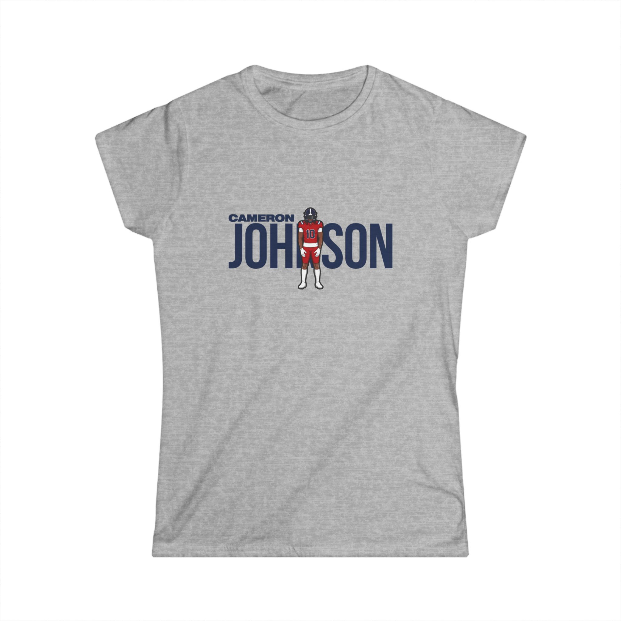 Women's Softstyle Tee — character_player_name in Grey