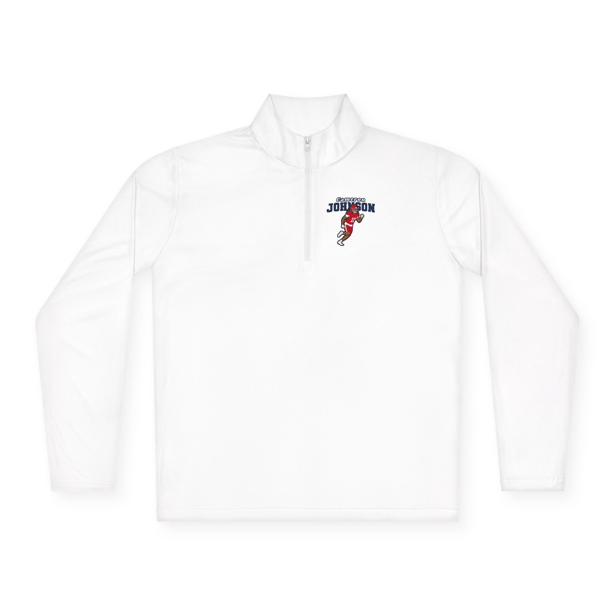Q-Zip Pullover — character_name_arch in White