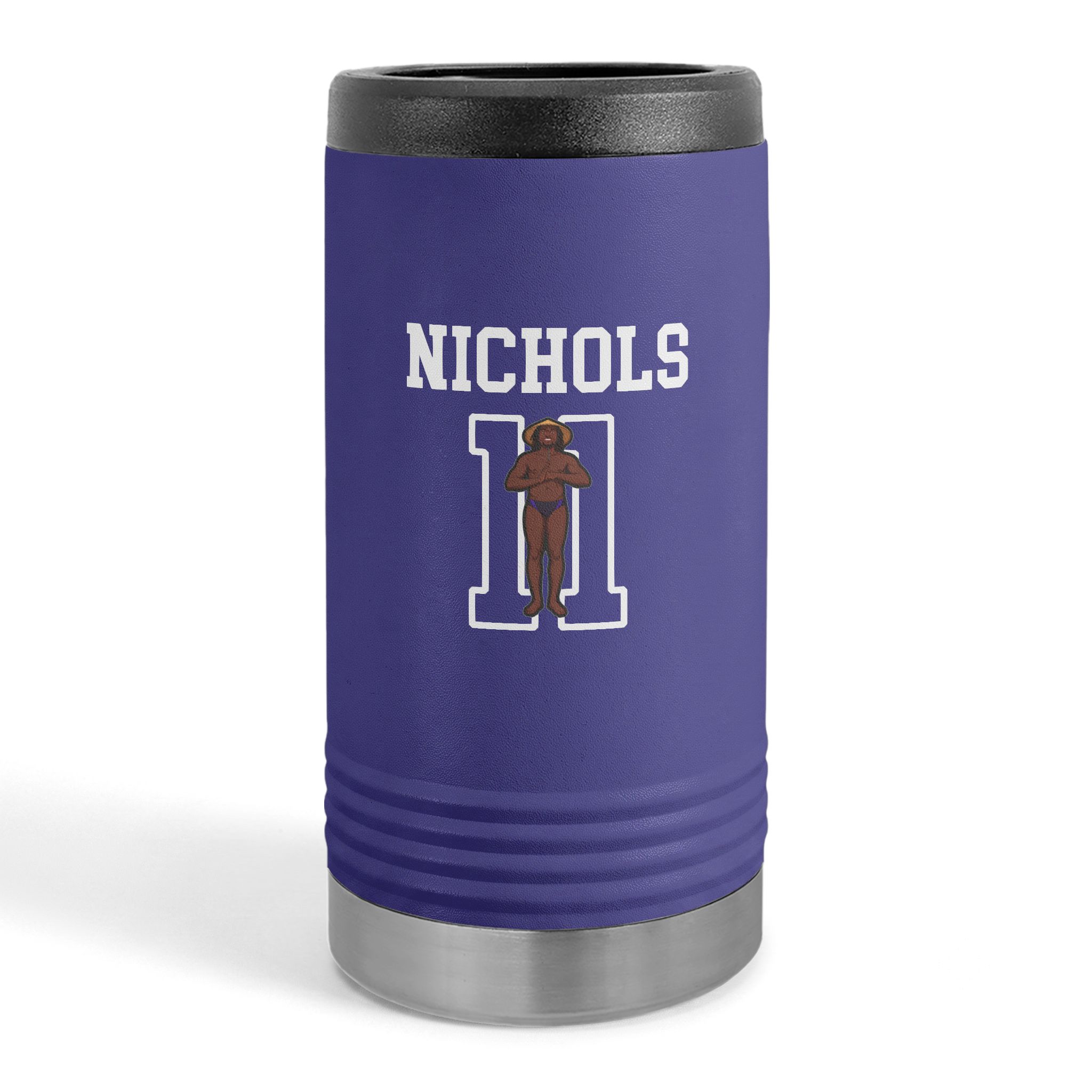 Slim Stainless Can Cooler — character_shirsey in Purple