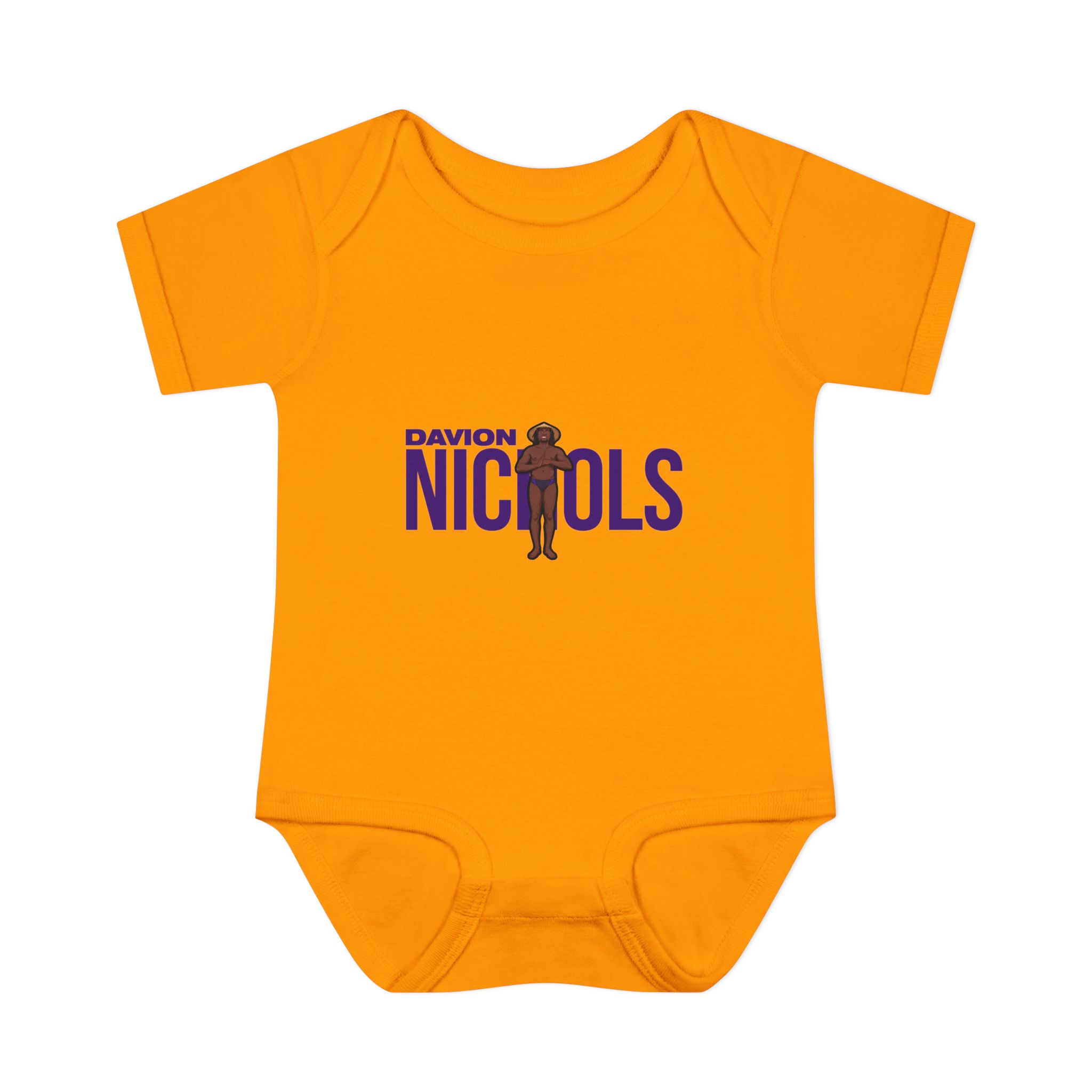 Baby Onesie — character_player_name in Gold
