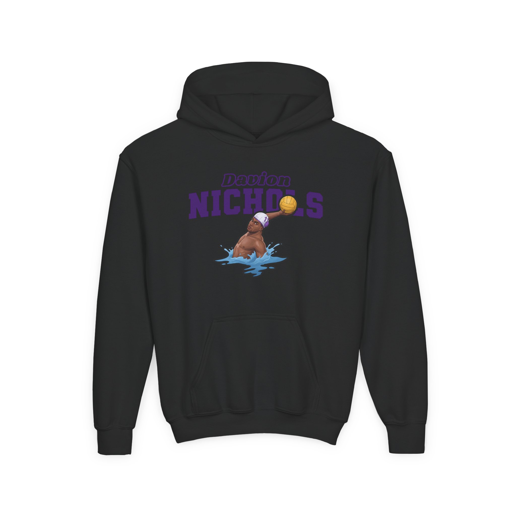 Youth Hoodie — character_name_arch in Black