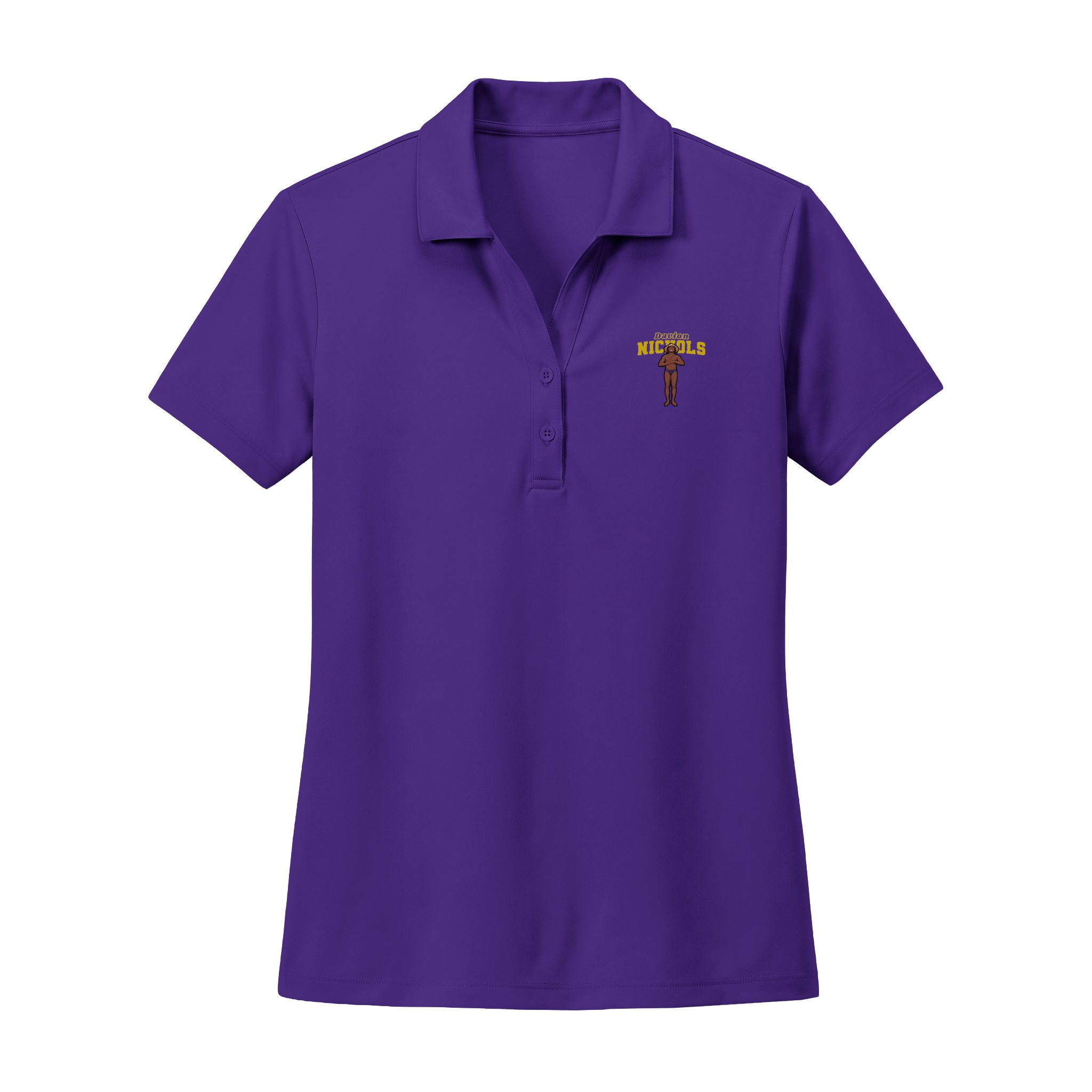 Women's Polo — character_name_arch in Purple