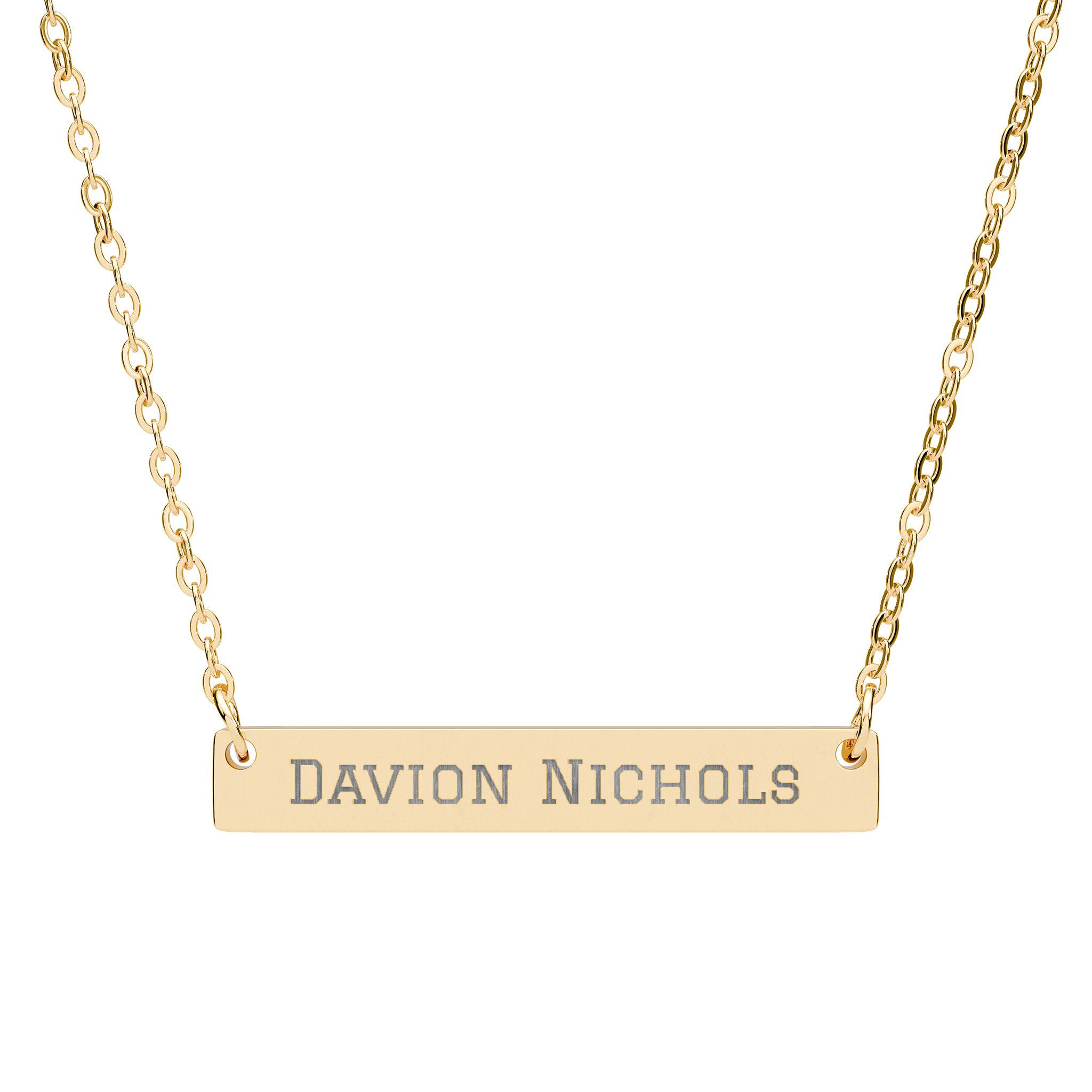 Engraved Bar Necklace — Classic in Gold