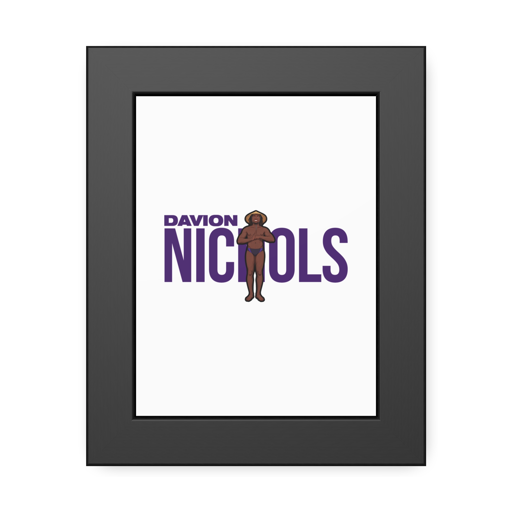 Framed Poster — character_player_name in Black